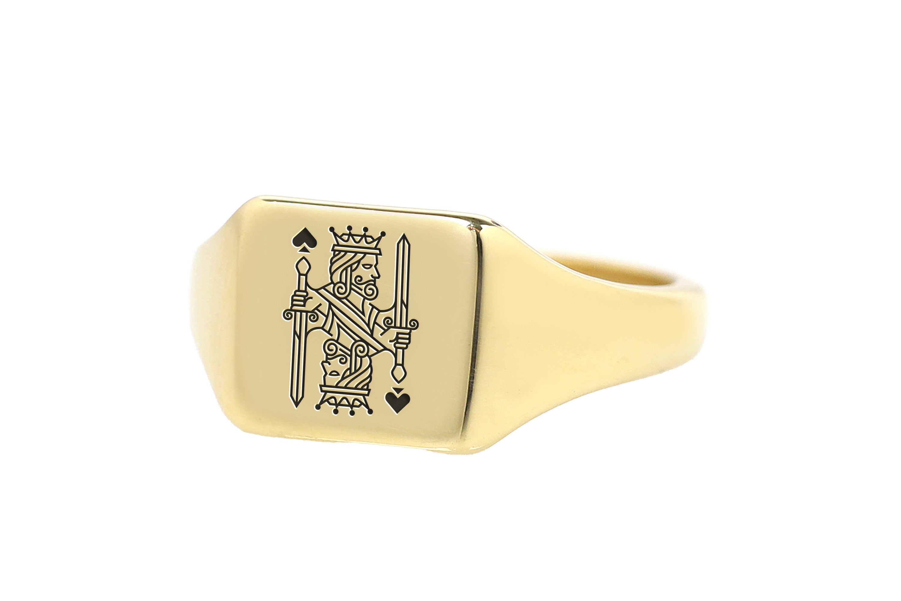 Engraved Poker King Ring