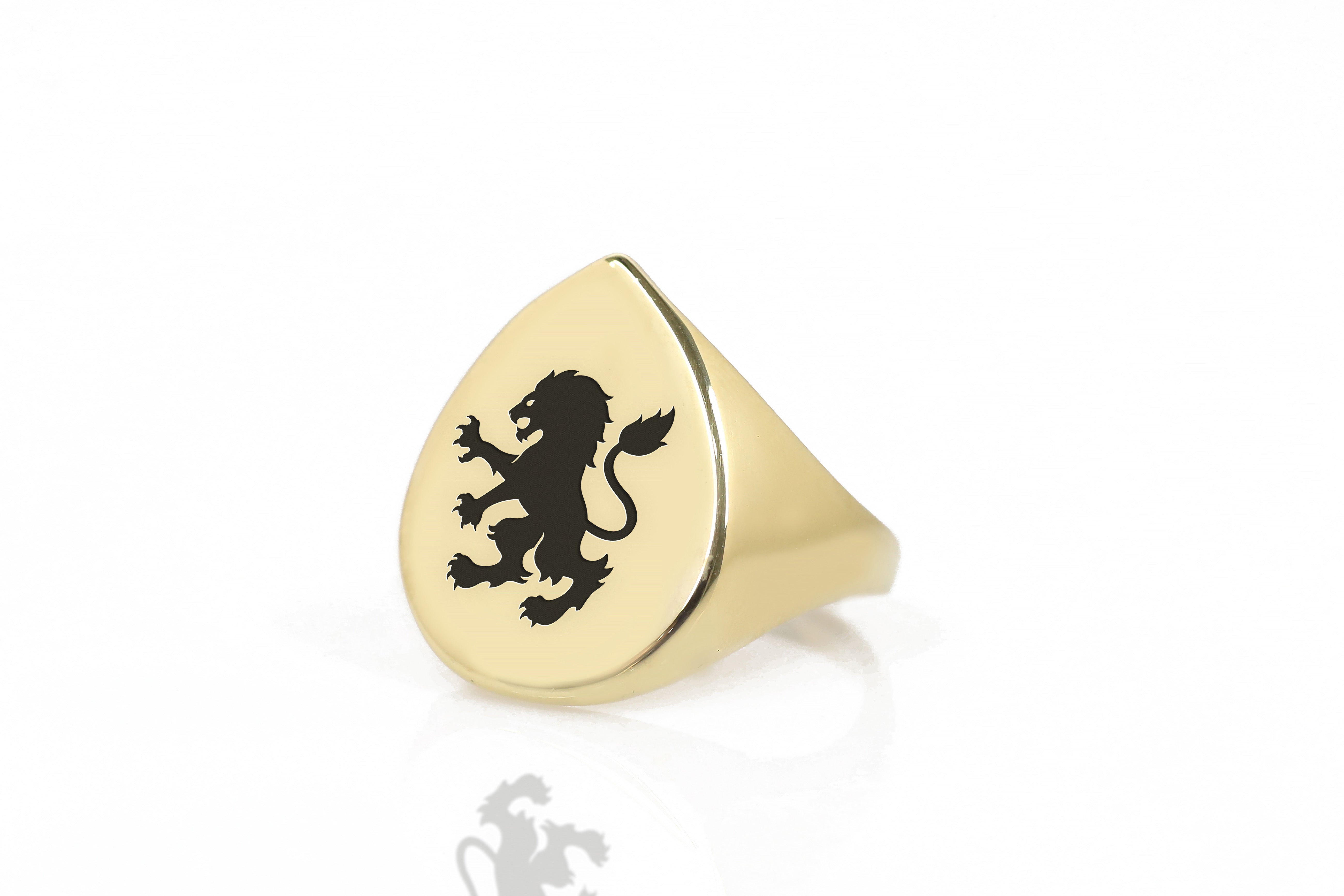 Heraldic Lion Engraved Ring