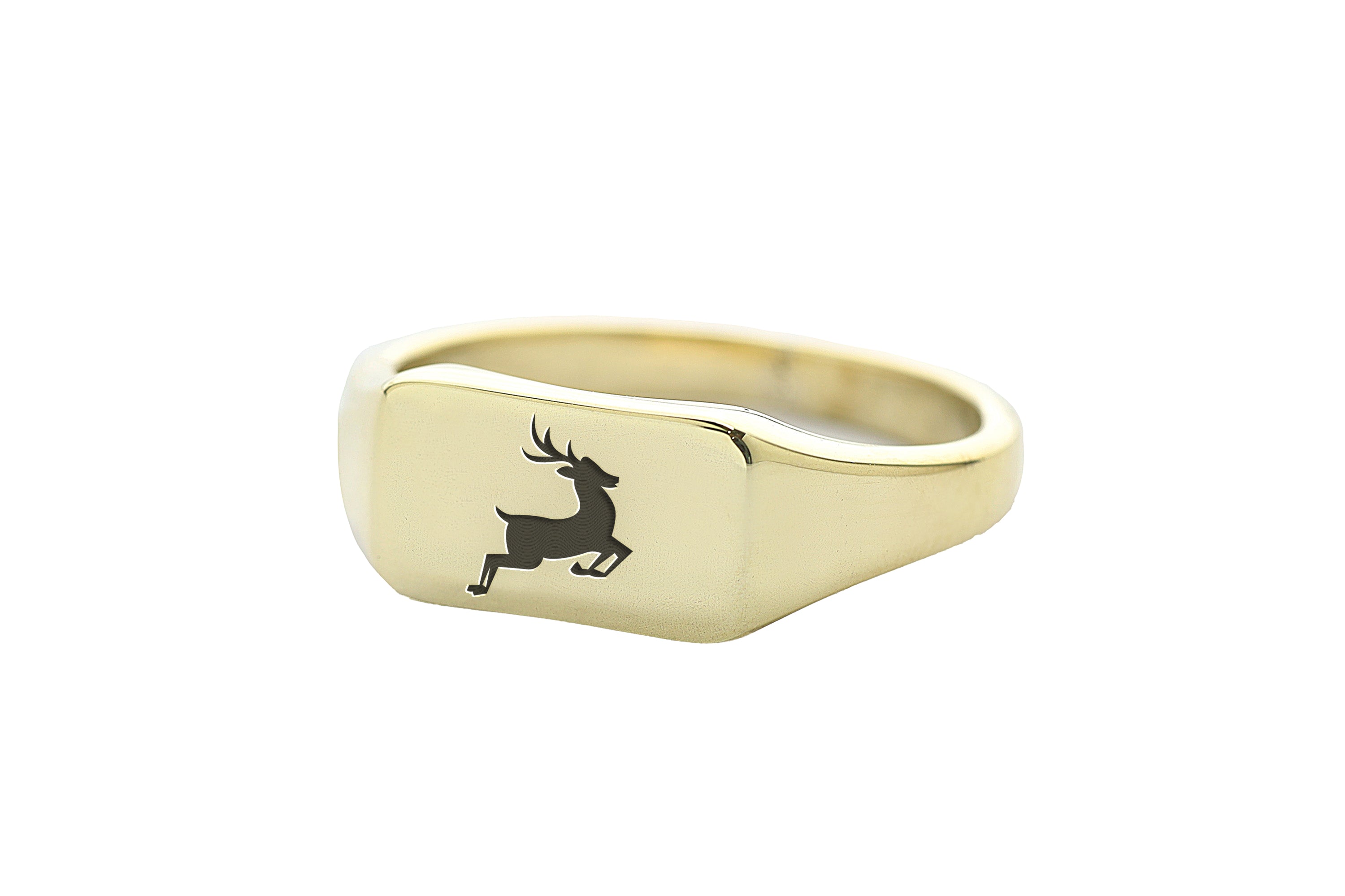 Gold Deer Signet Ring