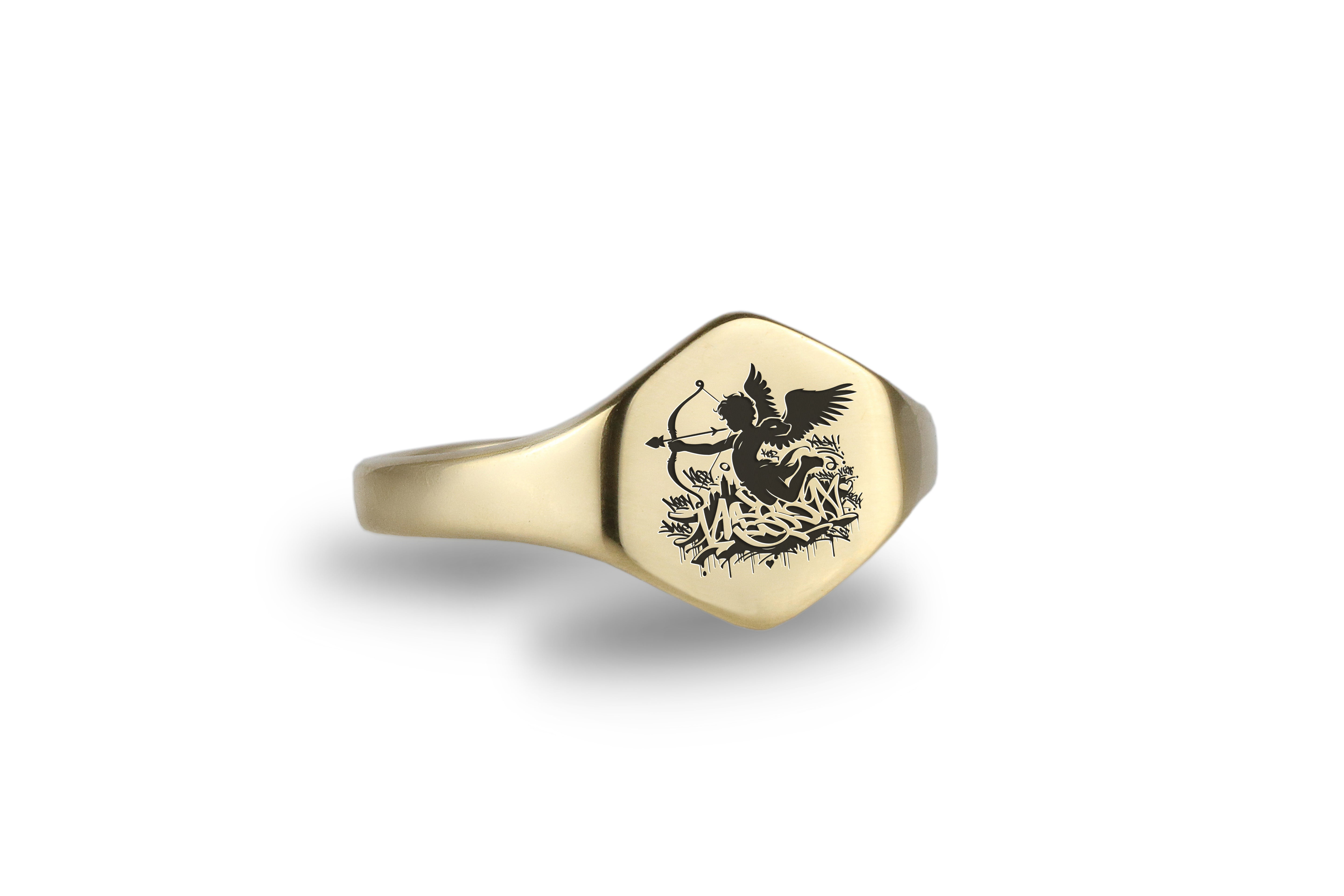 Custom Cupid Signet Ring