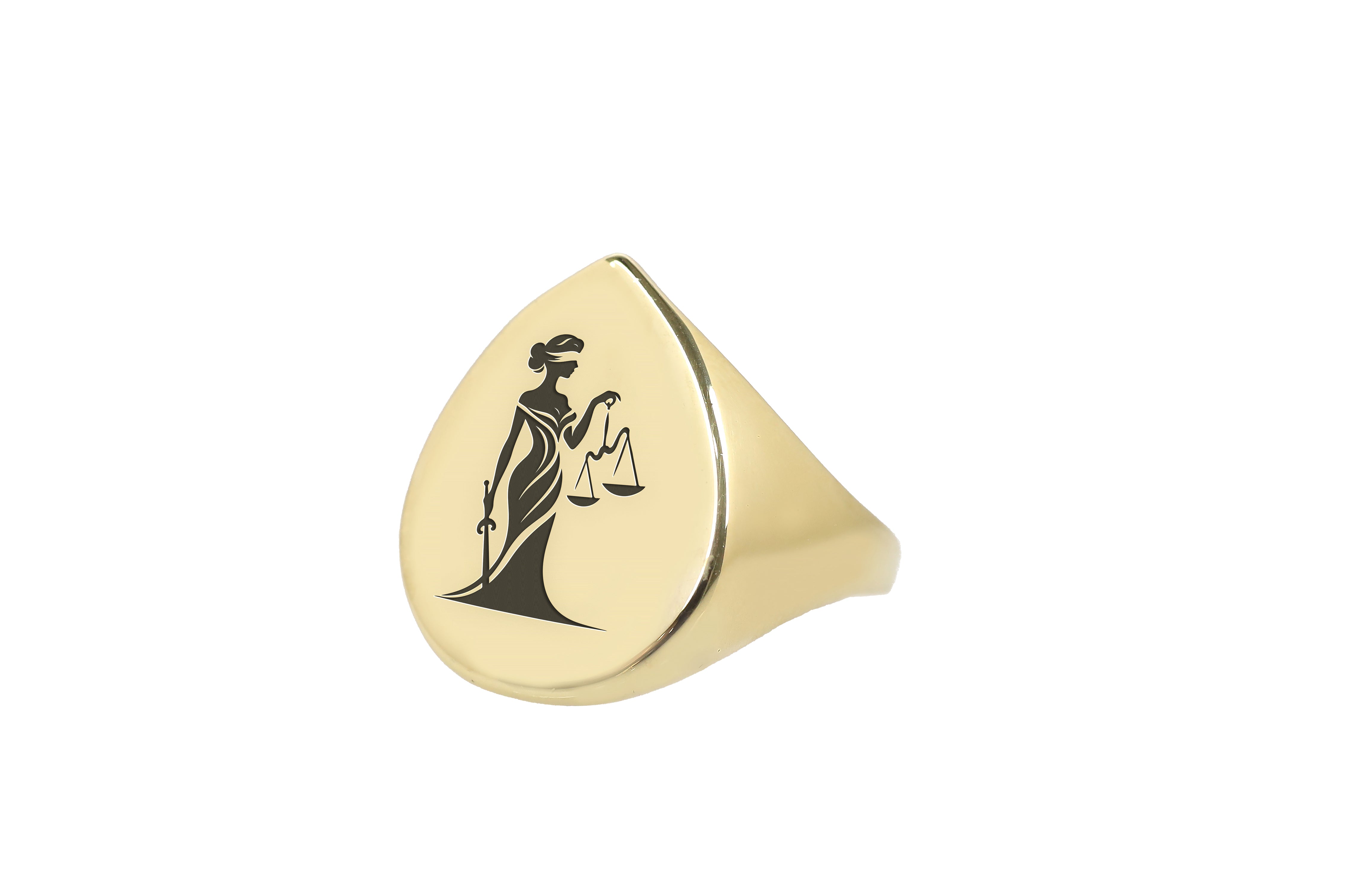 14k Gold Lady Justice Ring