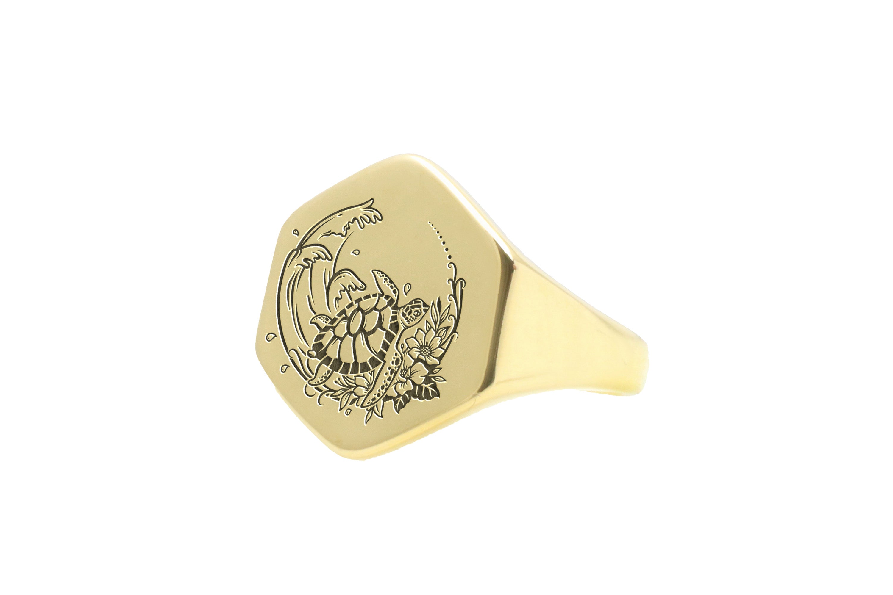 Custom Turtle Engraved Ring