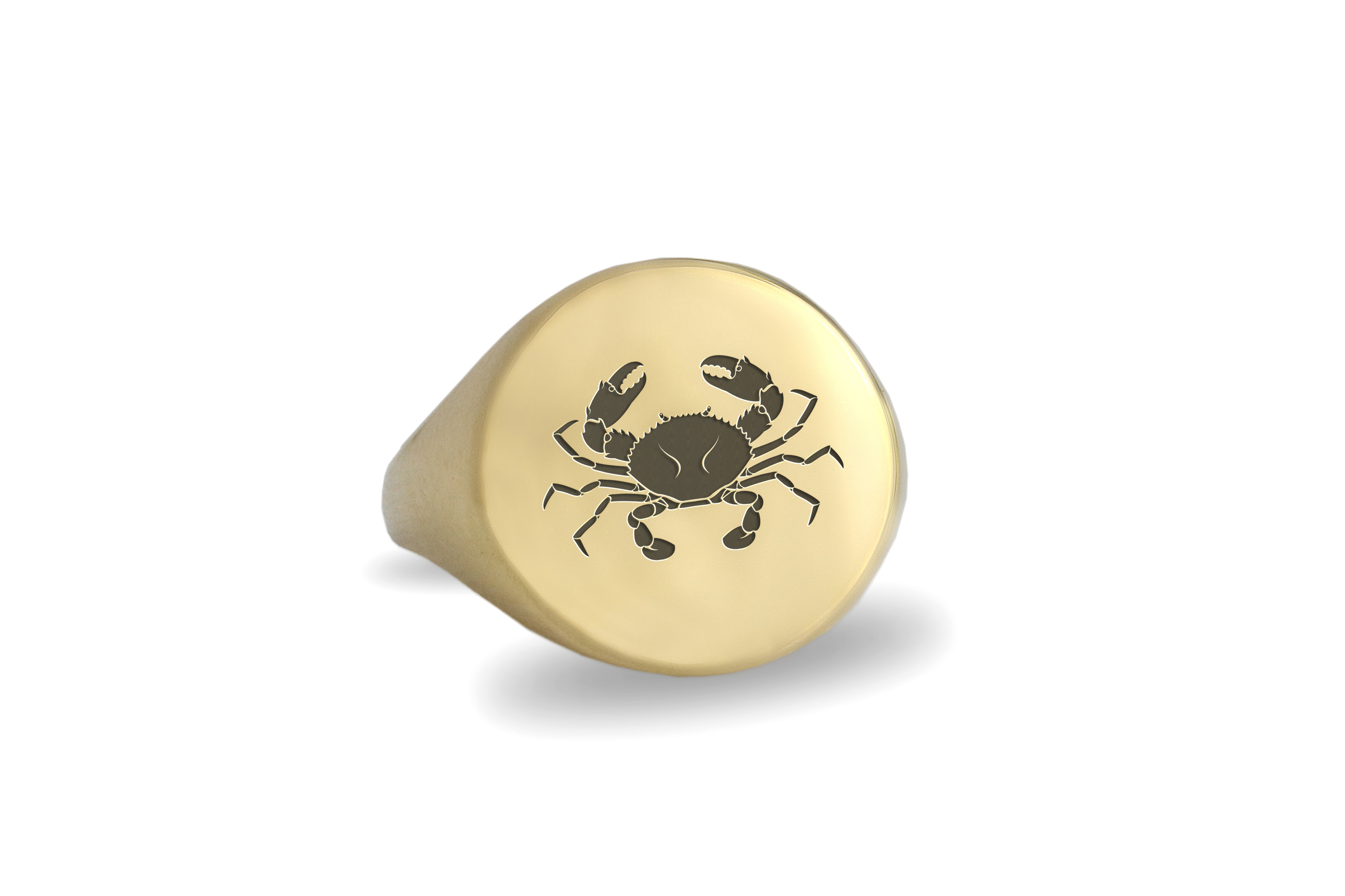 Engraved Cancer Zodiac Ring