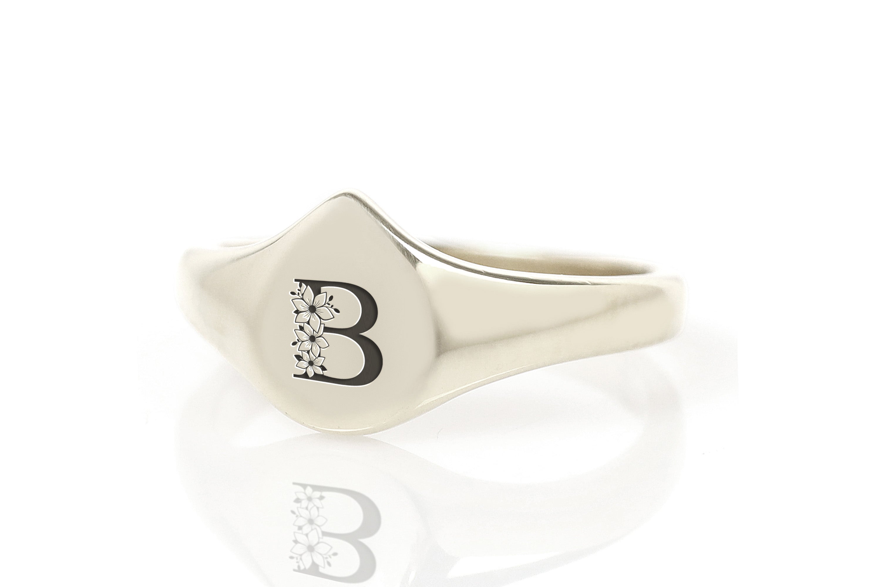 925 Sterling Silver Letter Ring