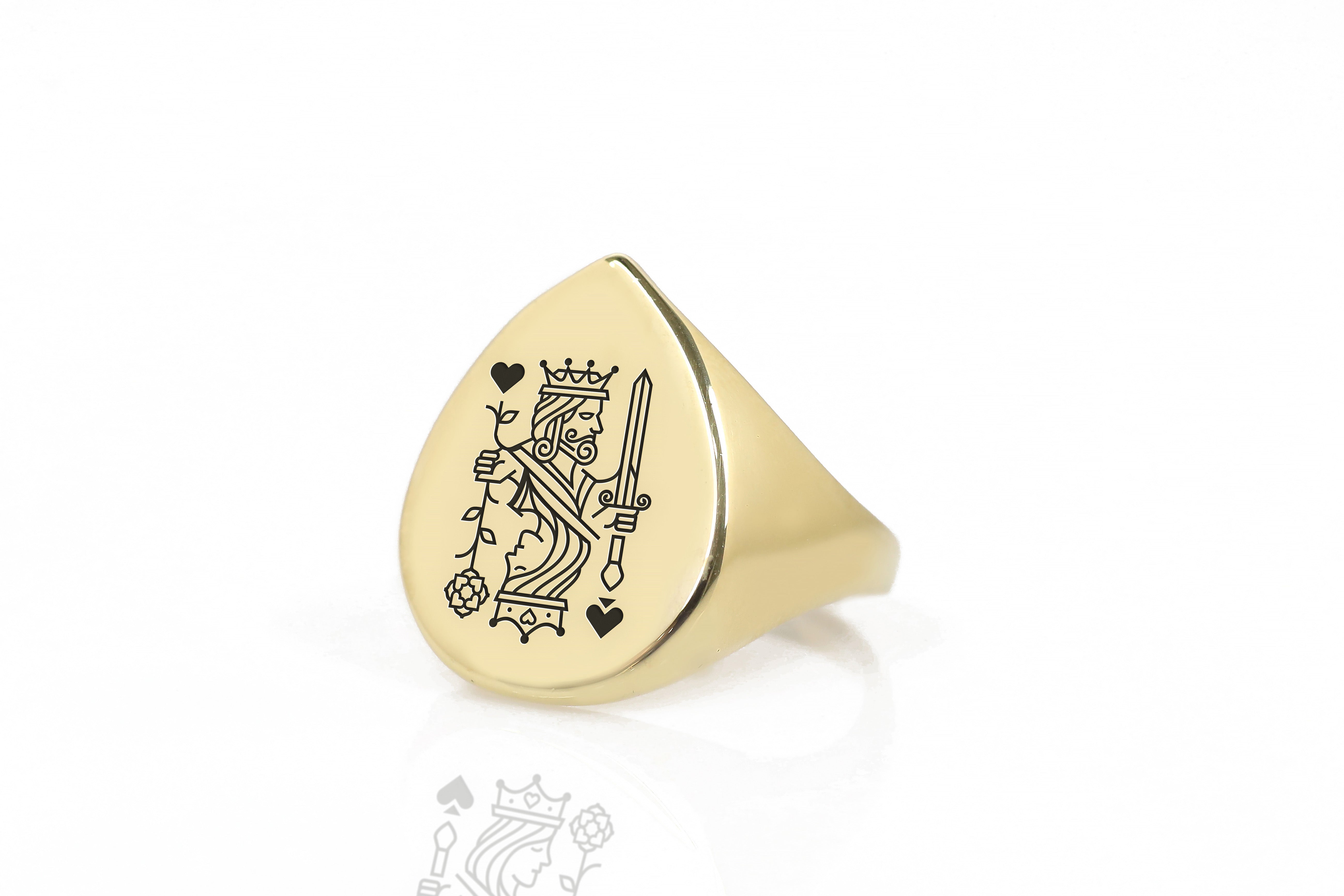 Custom Poker Engraved Ring