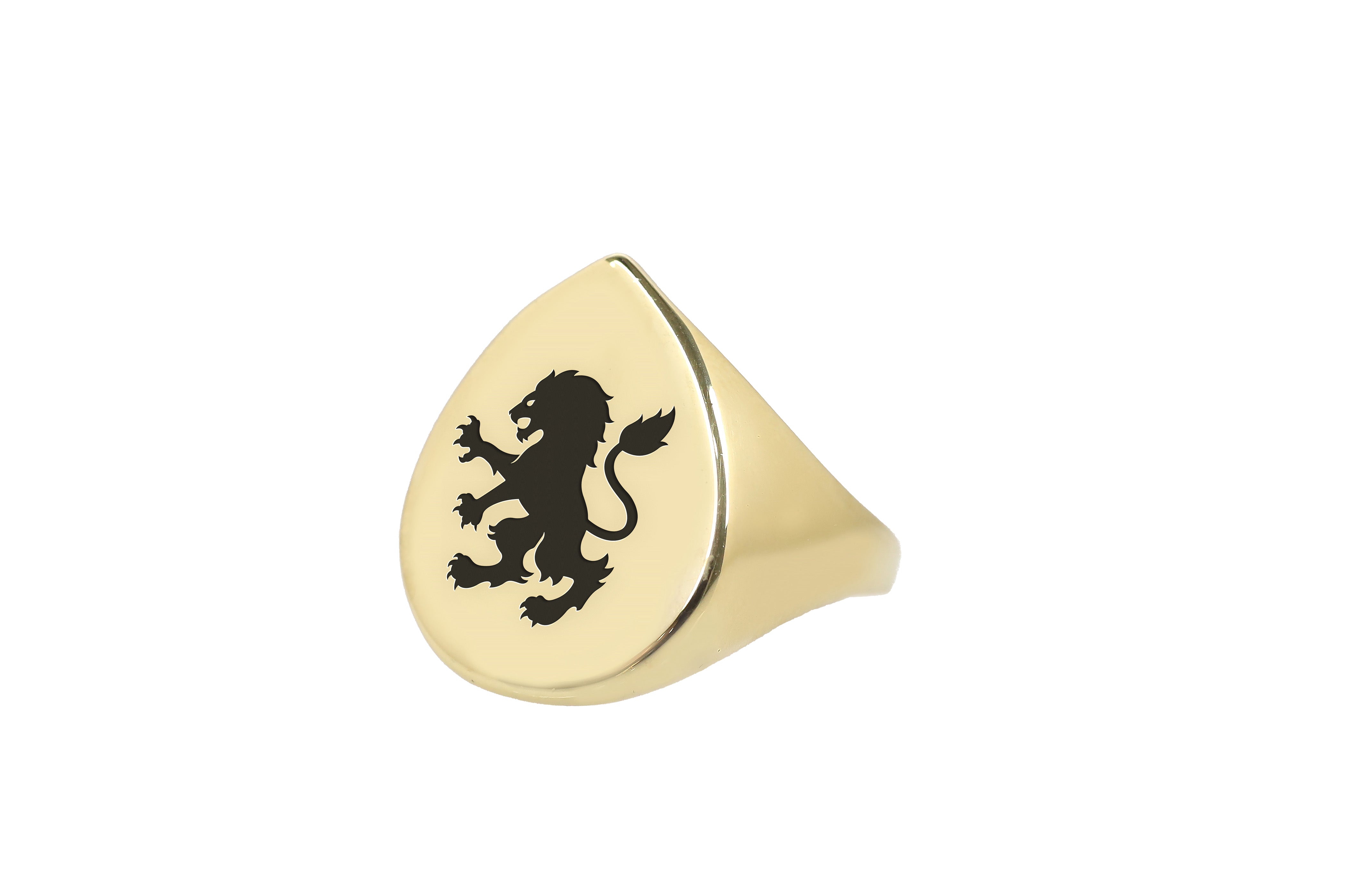 Heraldic Lion Engraved Ring