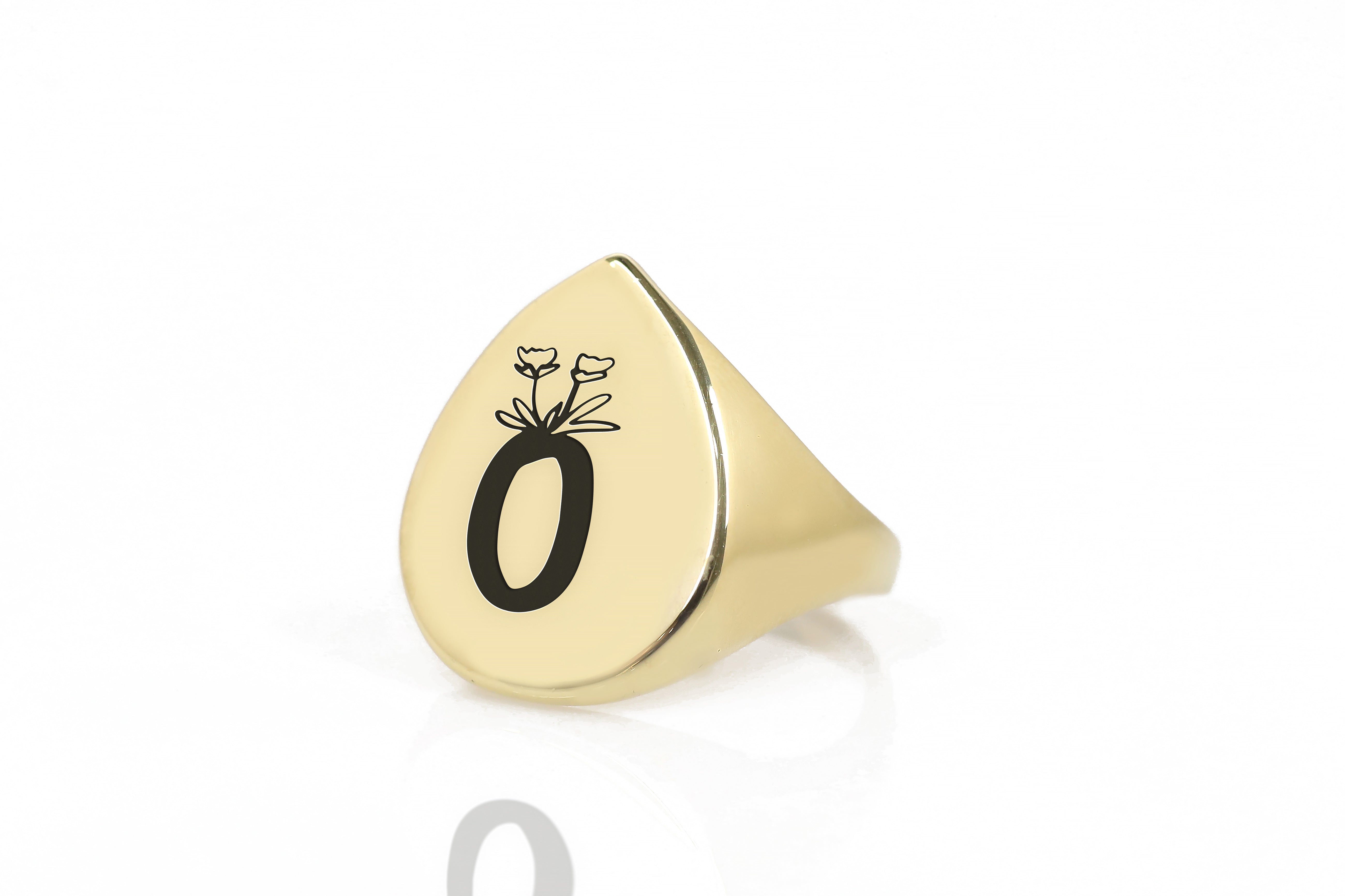 24k Gold Letter Signet Ring