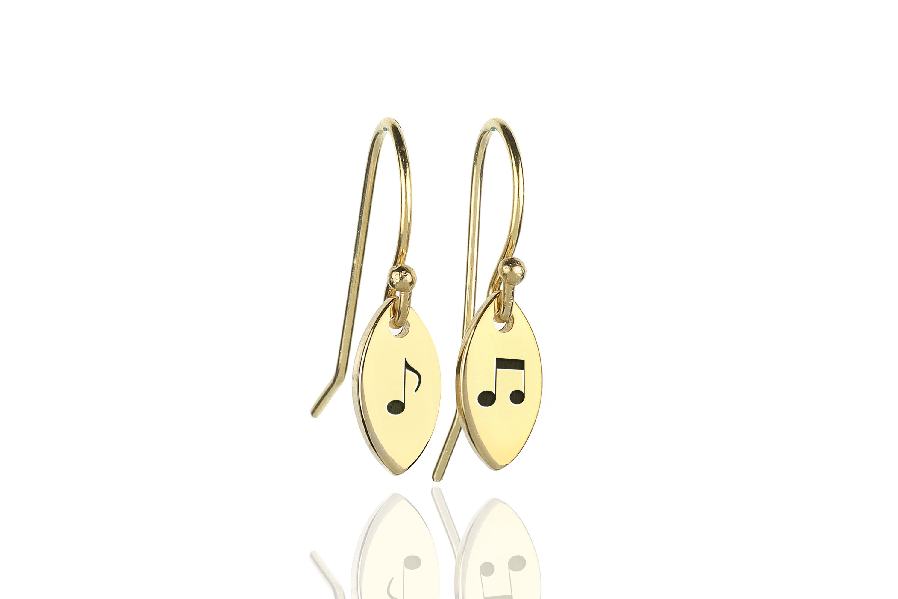 Music Notes Engraved Earrings