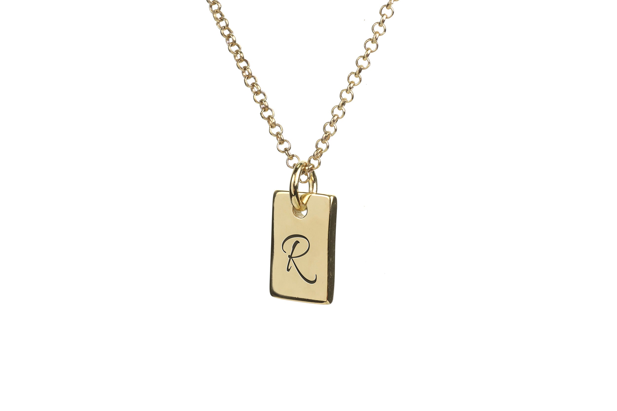 Handwritten Name Initial Gold Necklace