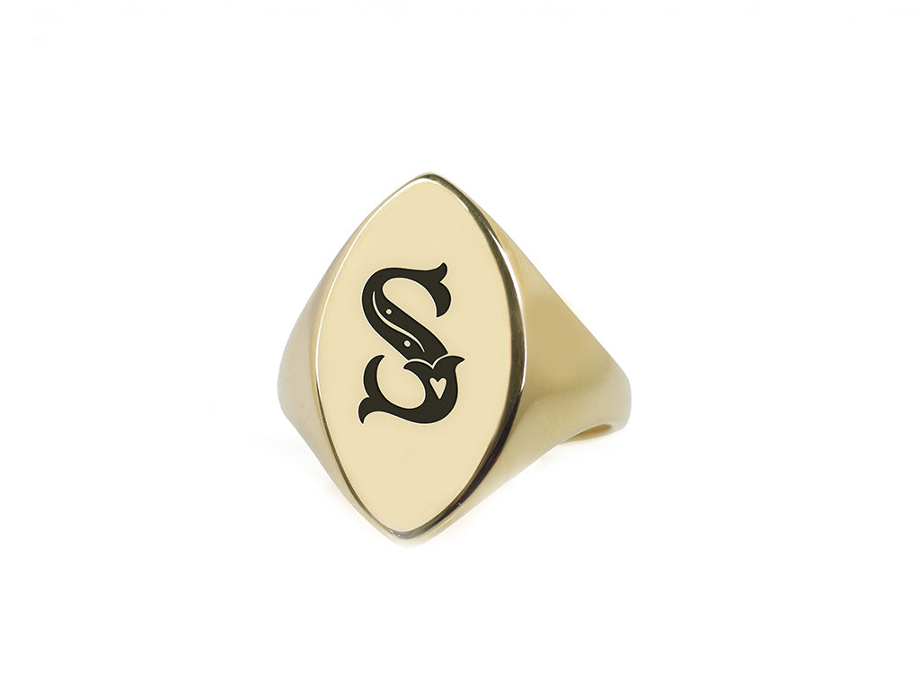 24k Gold Poker Letter Ring