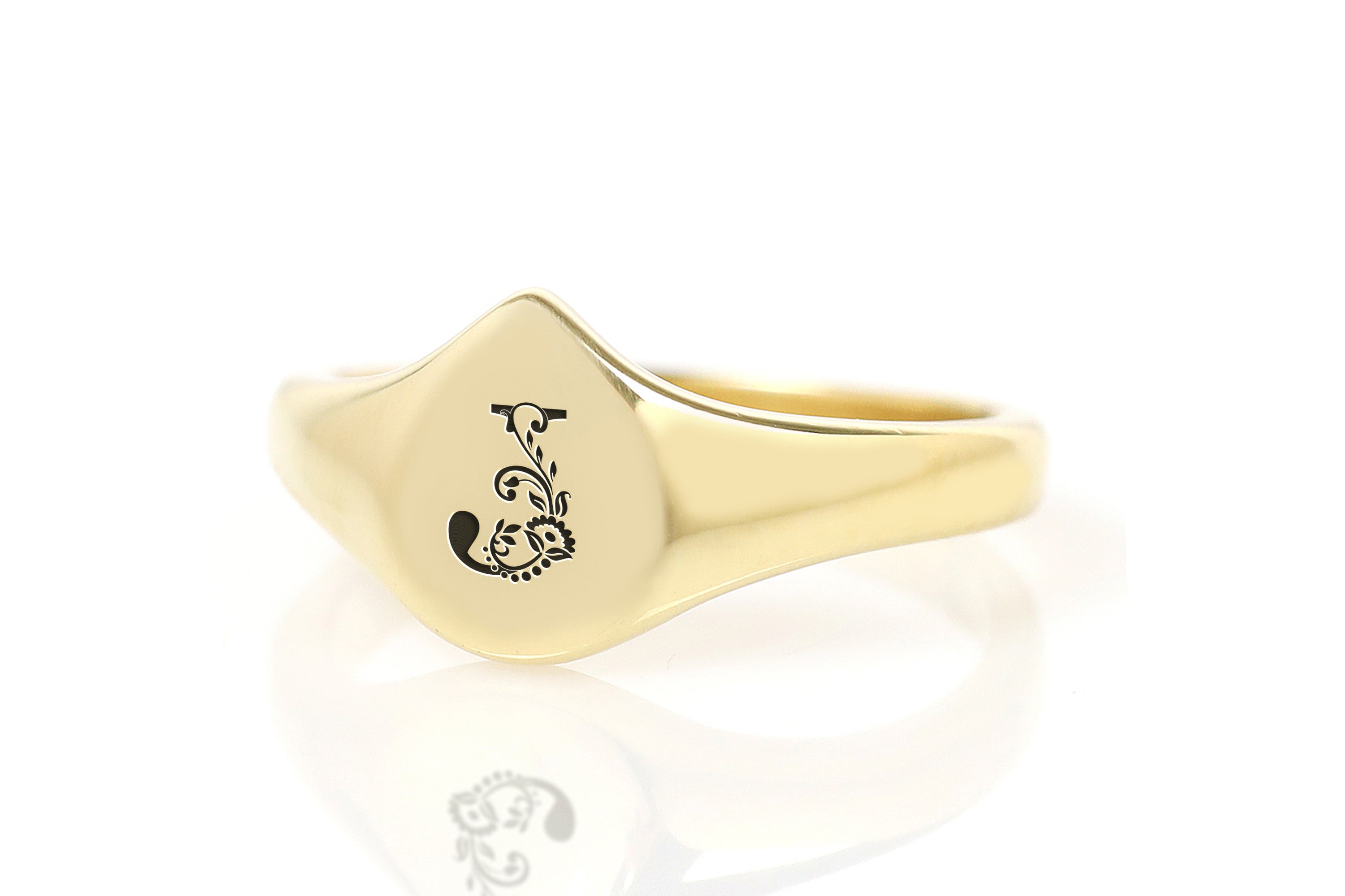 Engraved Name Initials Ring