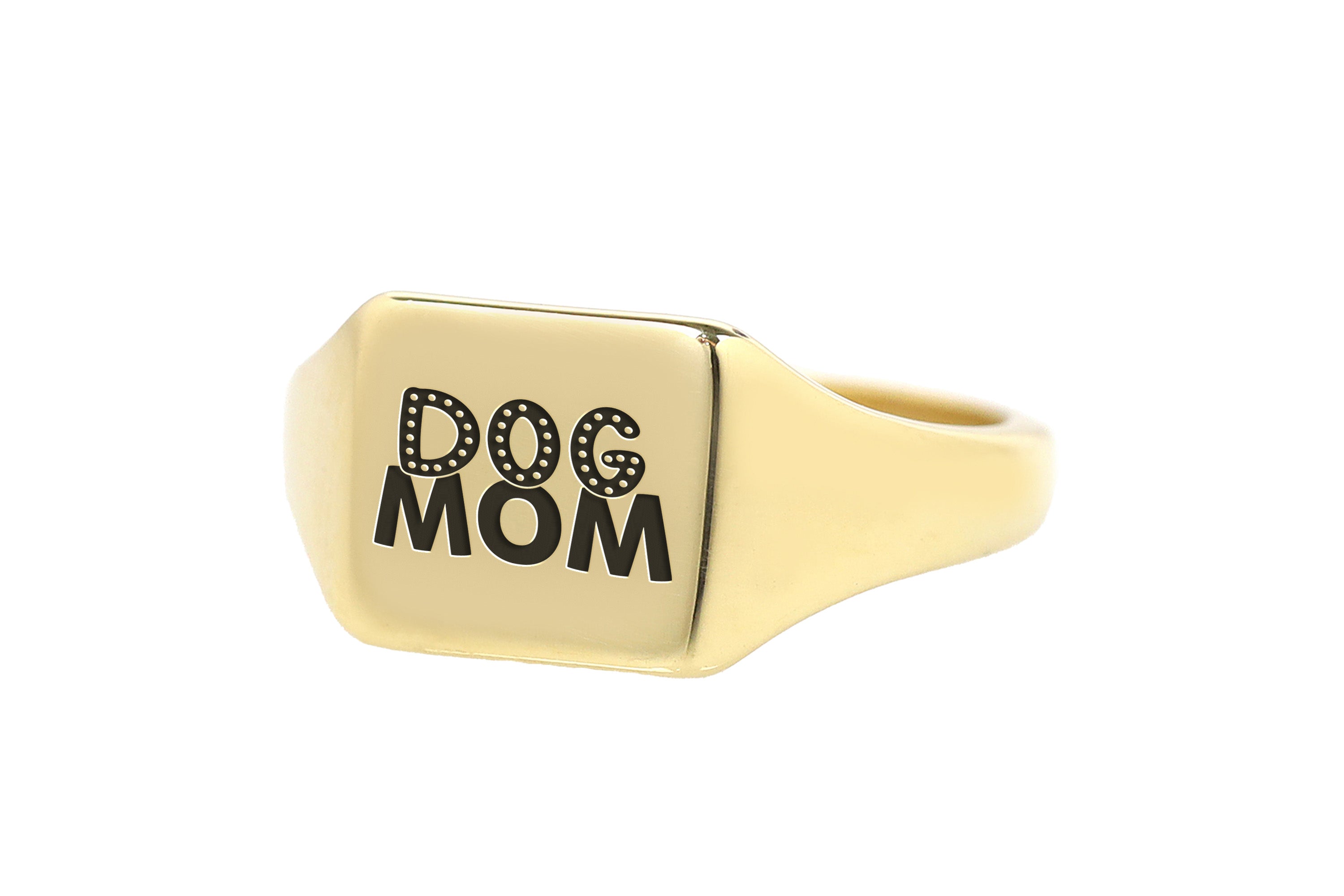 Engraved Dog Mom Signet Ring
