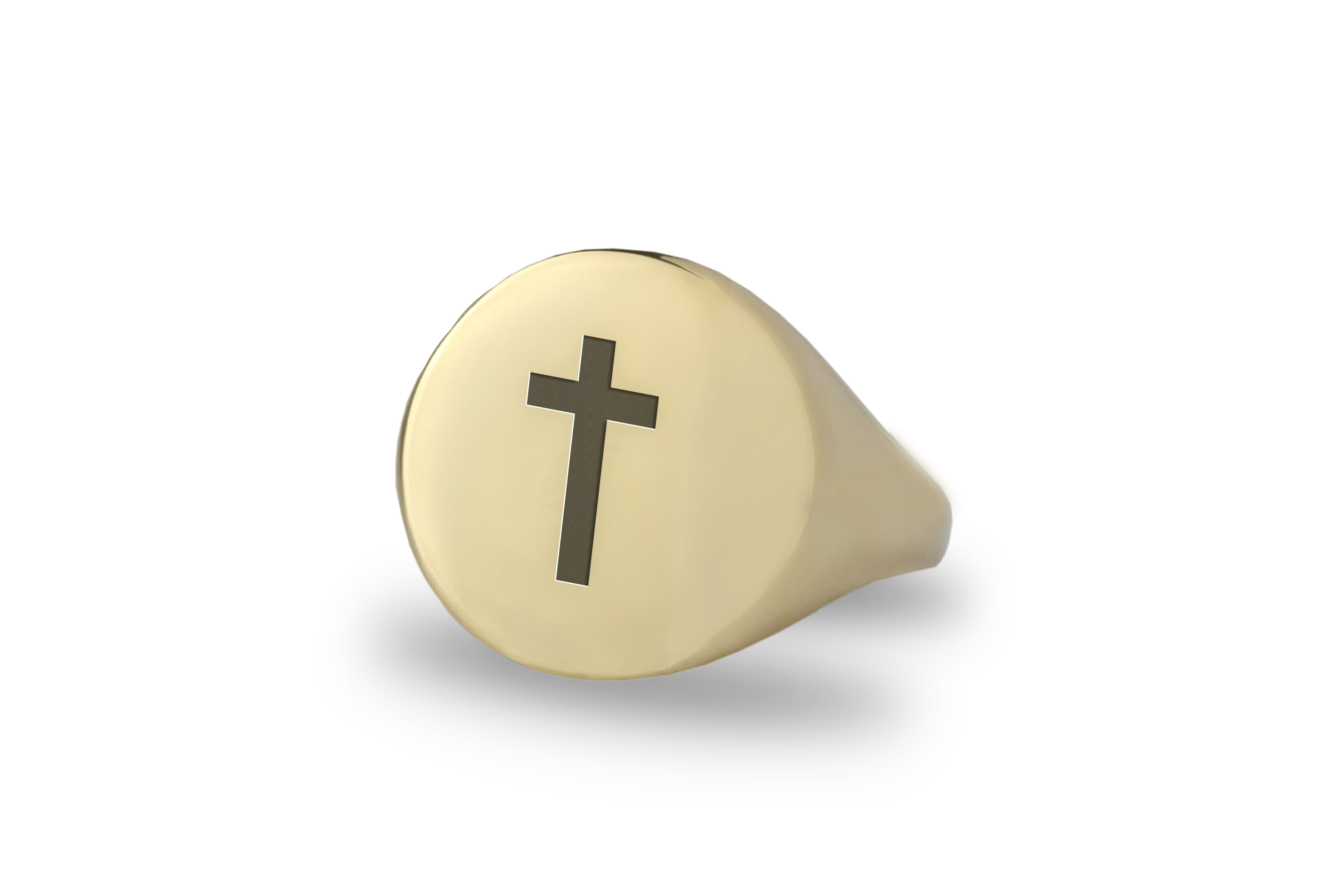 Round Cross Signet Ring