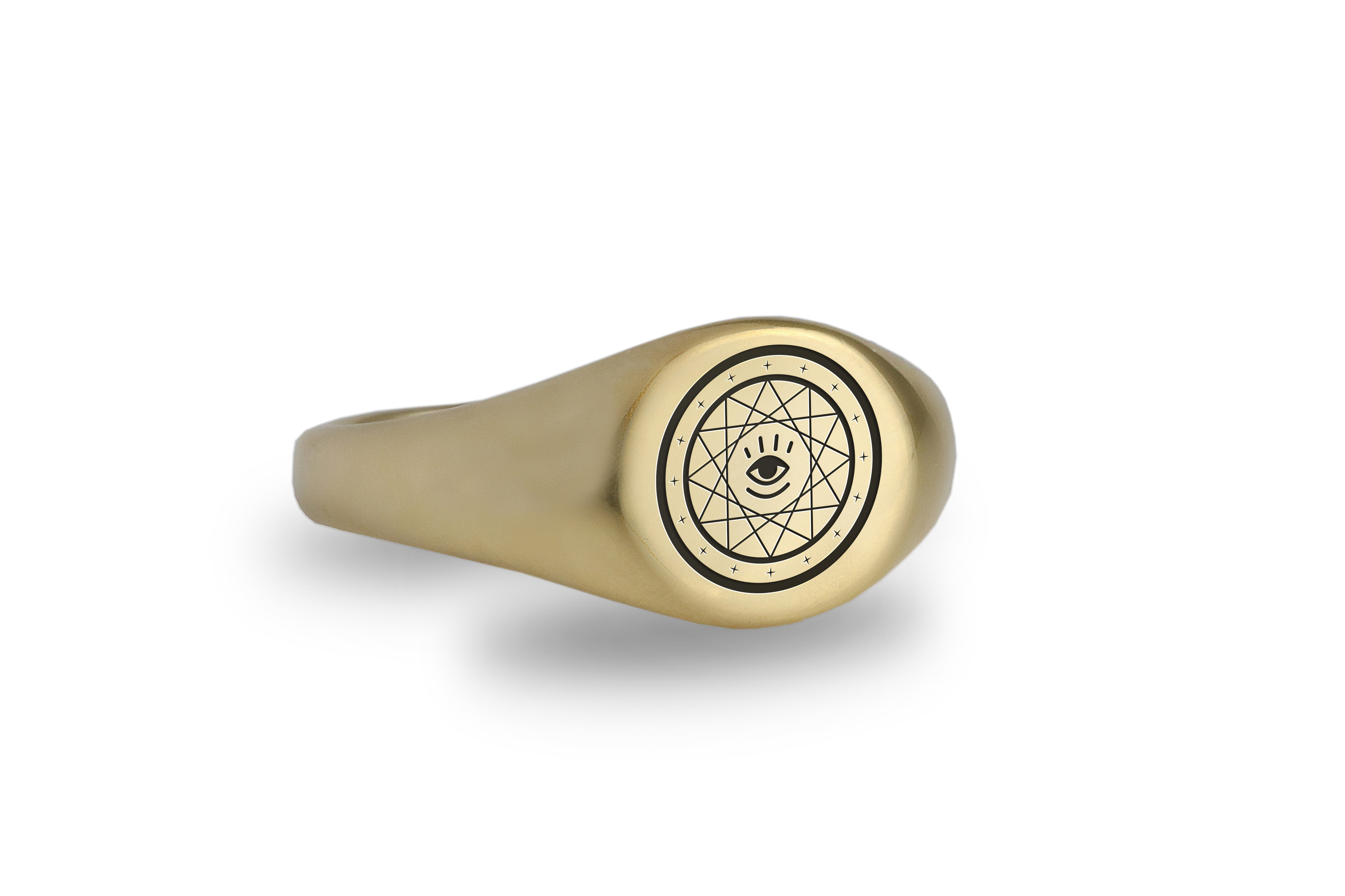 Gothic Eye Circle Signet Ring