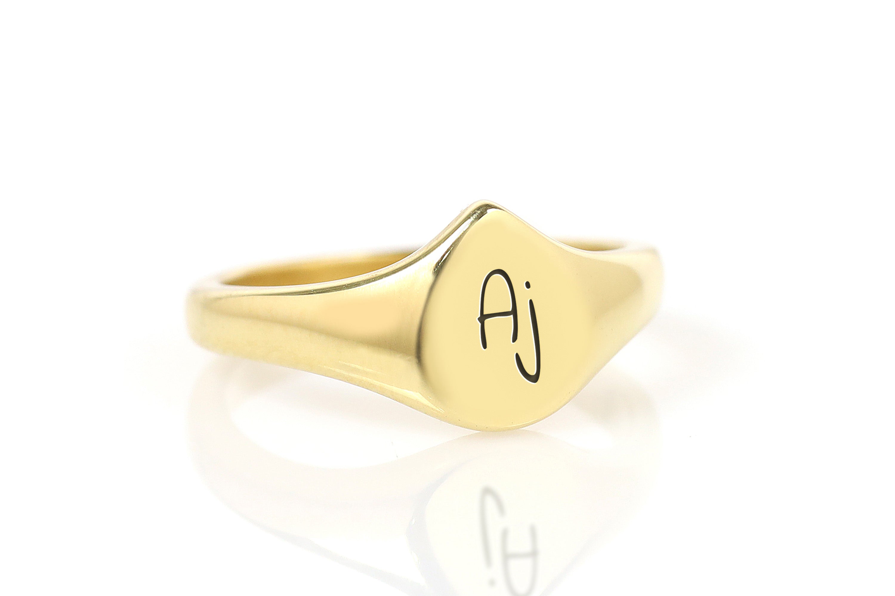 Engraved Name Initial Ring