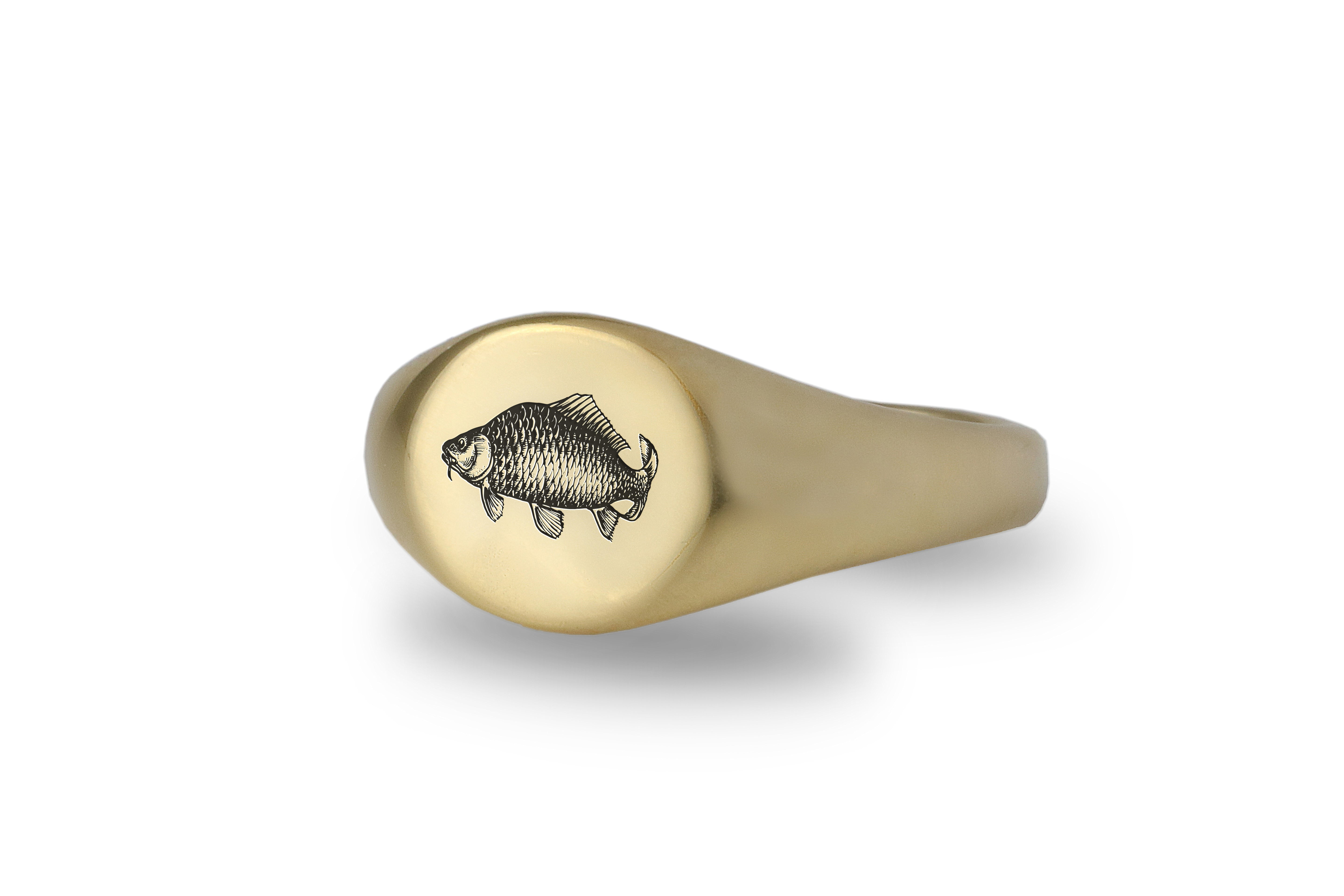 Gold Carp Signet Ring