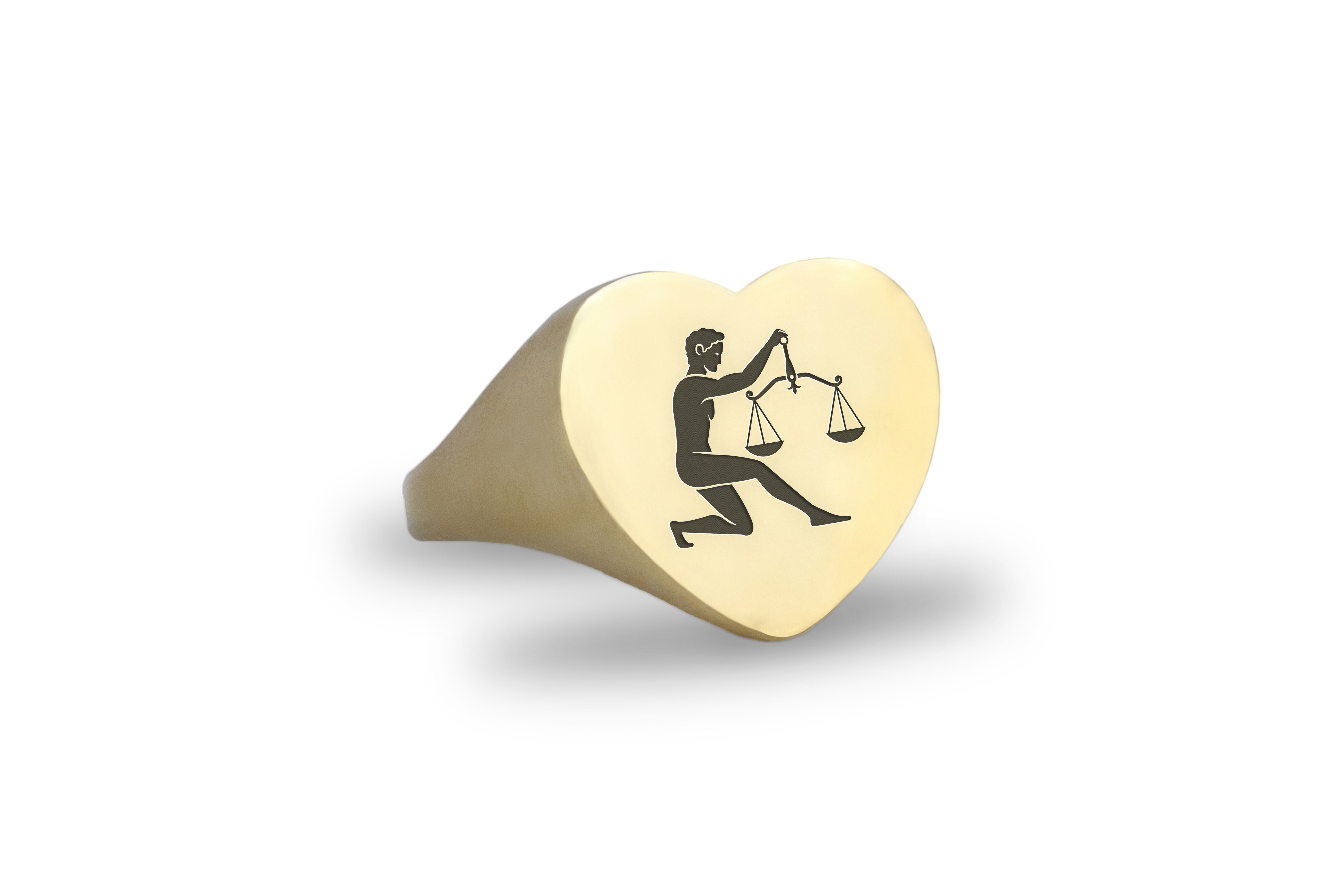 Engraved Libra Signet Ring