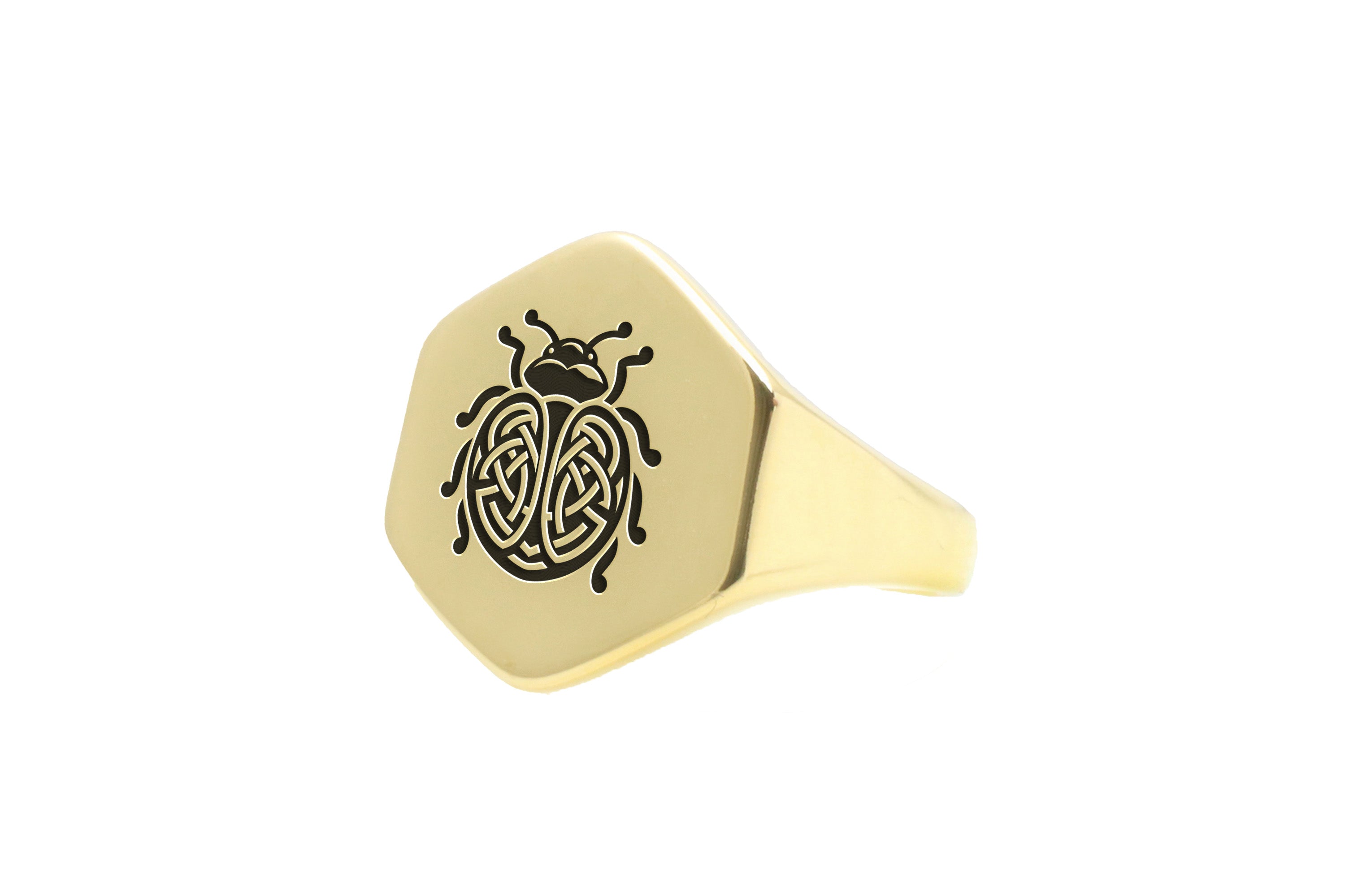 14k Gold Ladybug Signet Ring