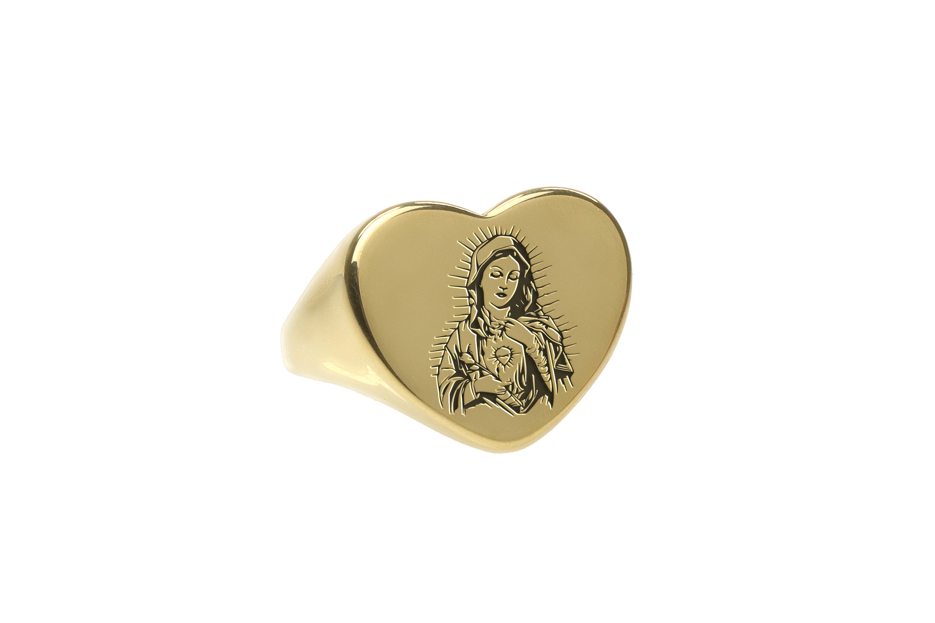 Engraved Virgin Mary Ring