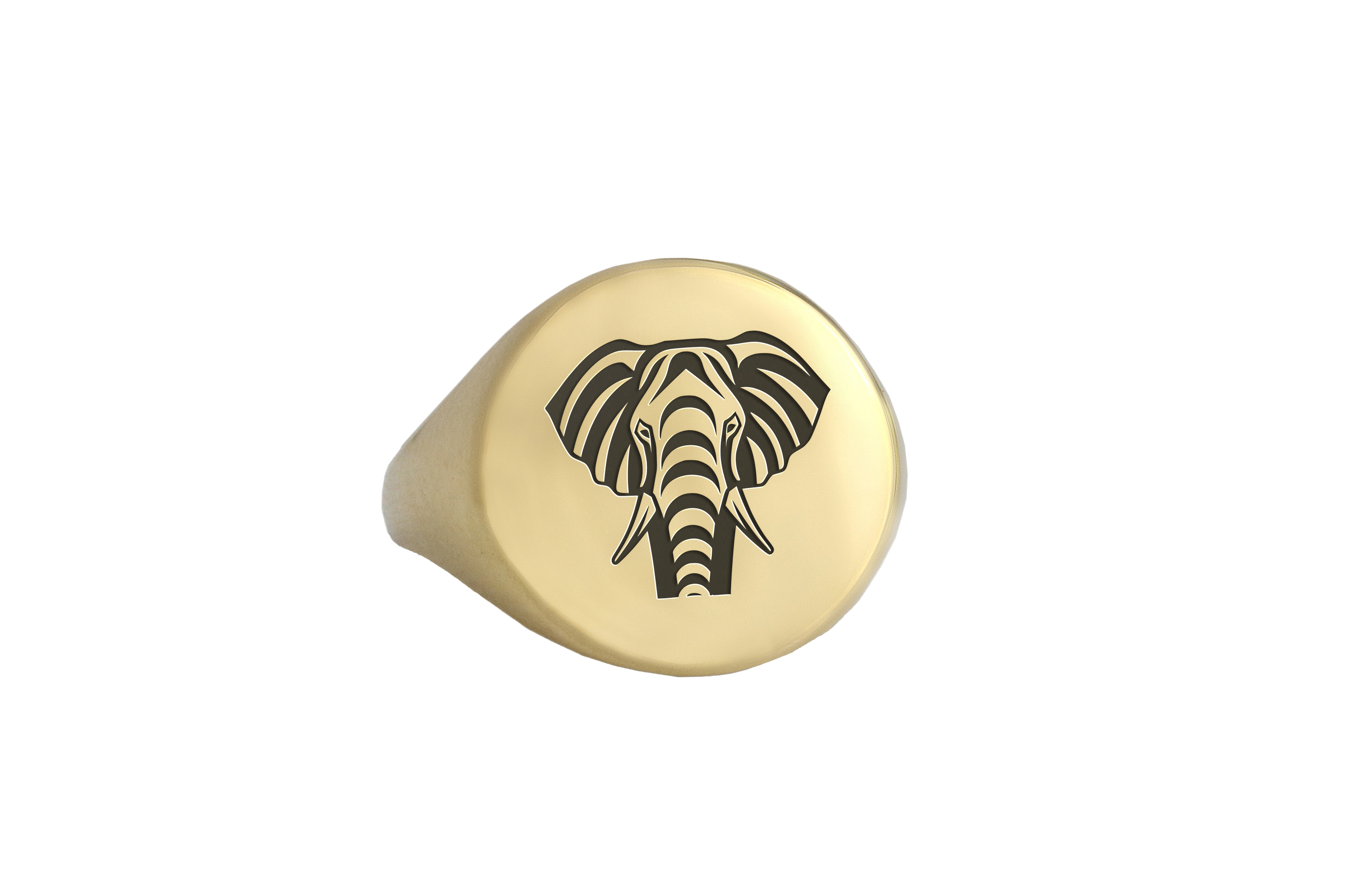 Elephant Gold Bold Statement Ring