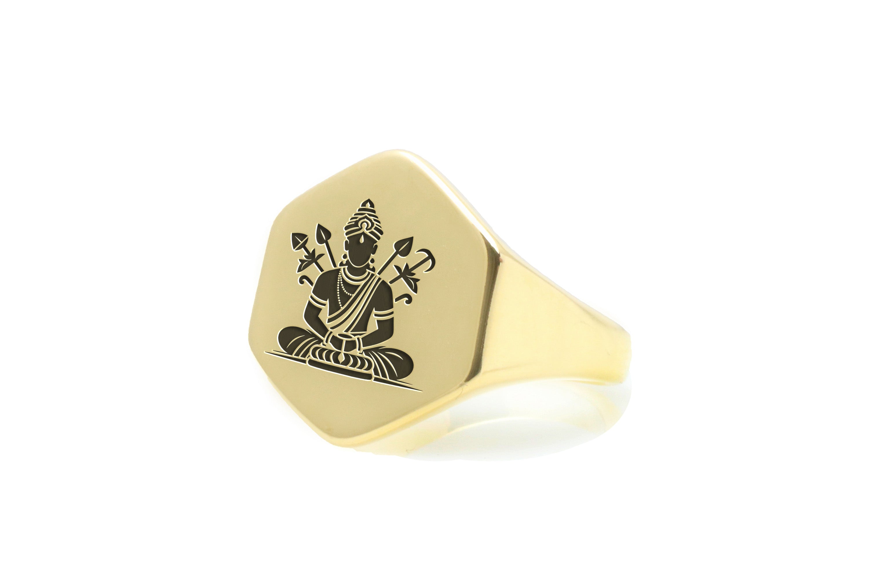 14k Gold Lord Shiva Signet Ring