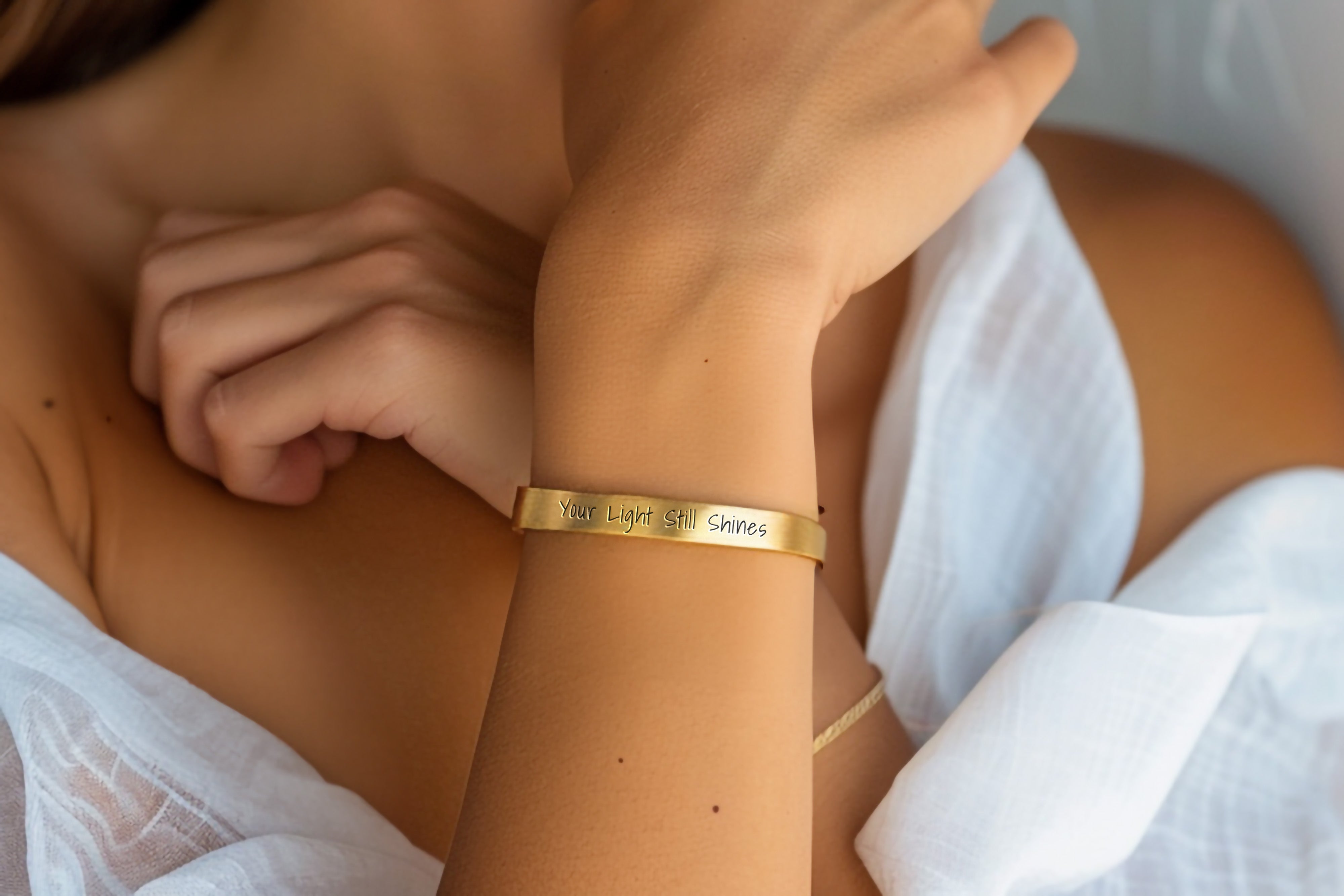 Memorial Text Engraved Bracelet