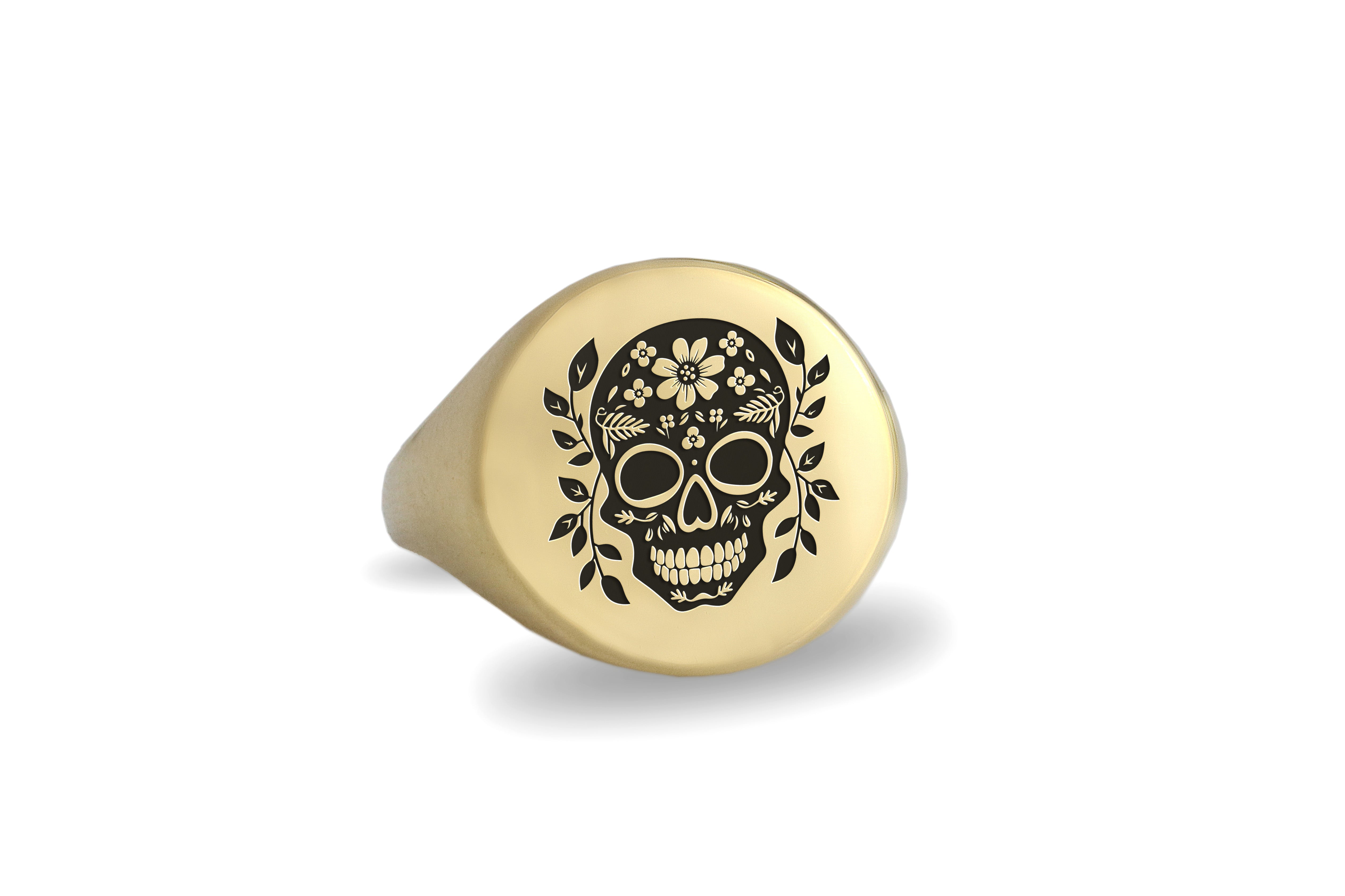 14k Gold Mexican Skull Ring
