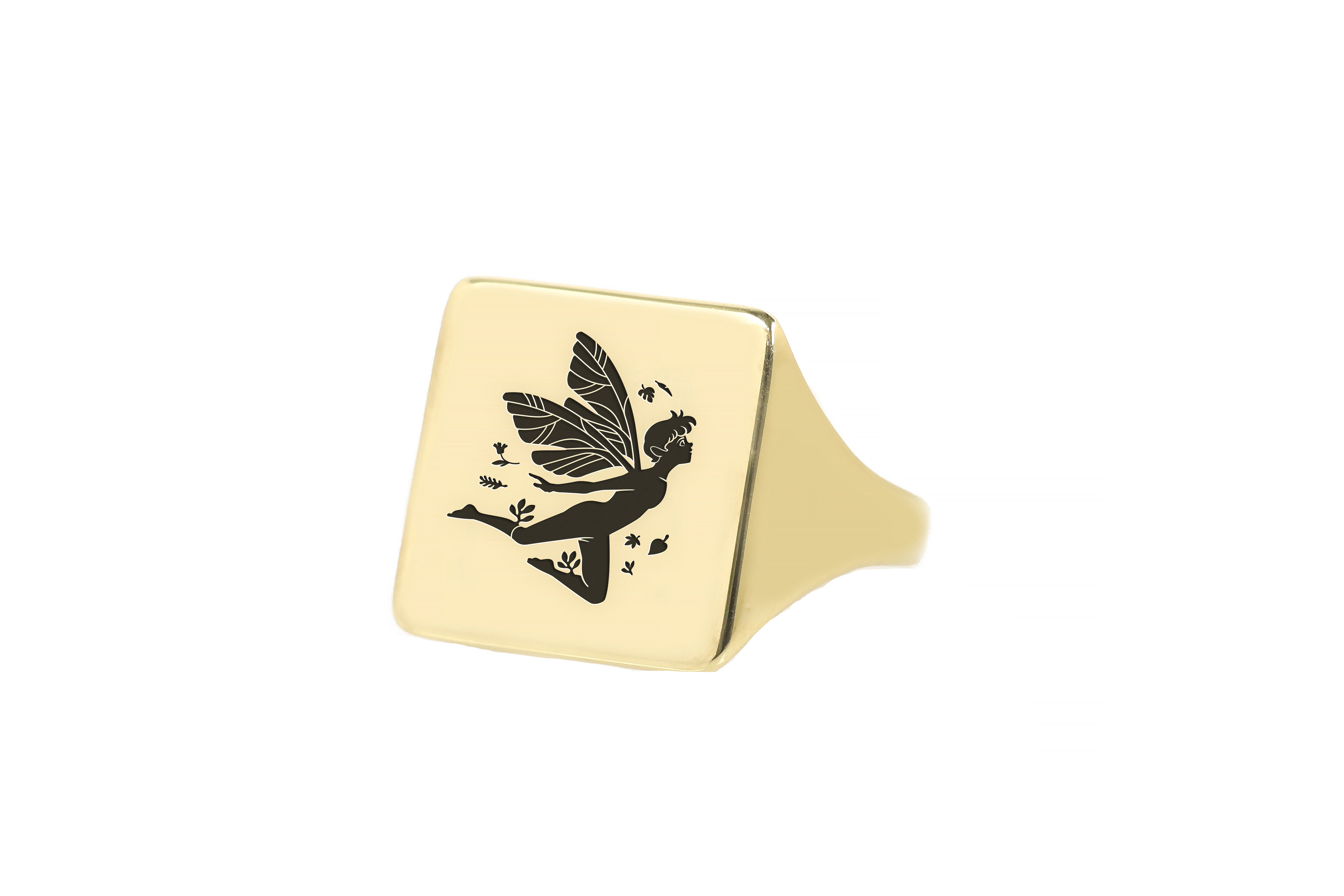 Gold Fairy Signet Ring