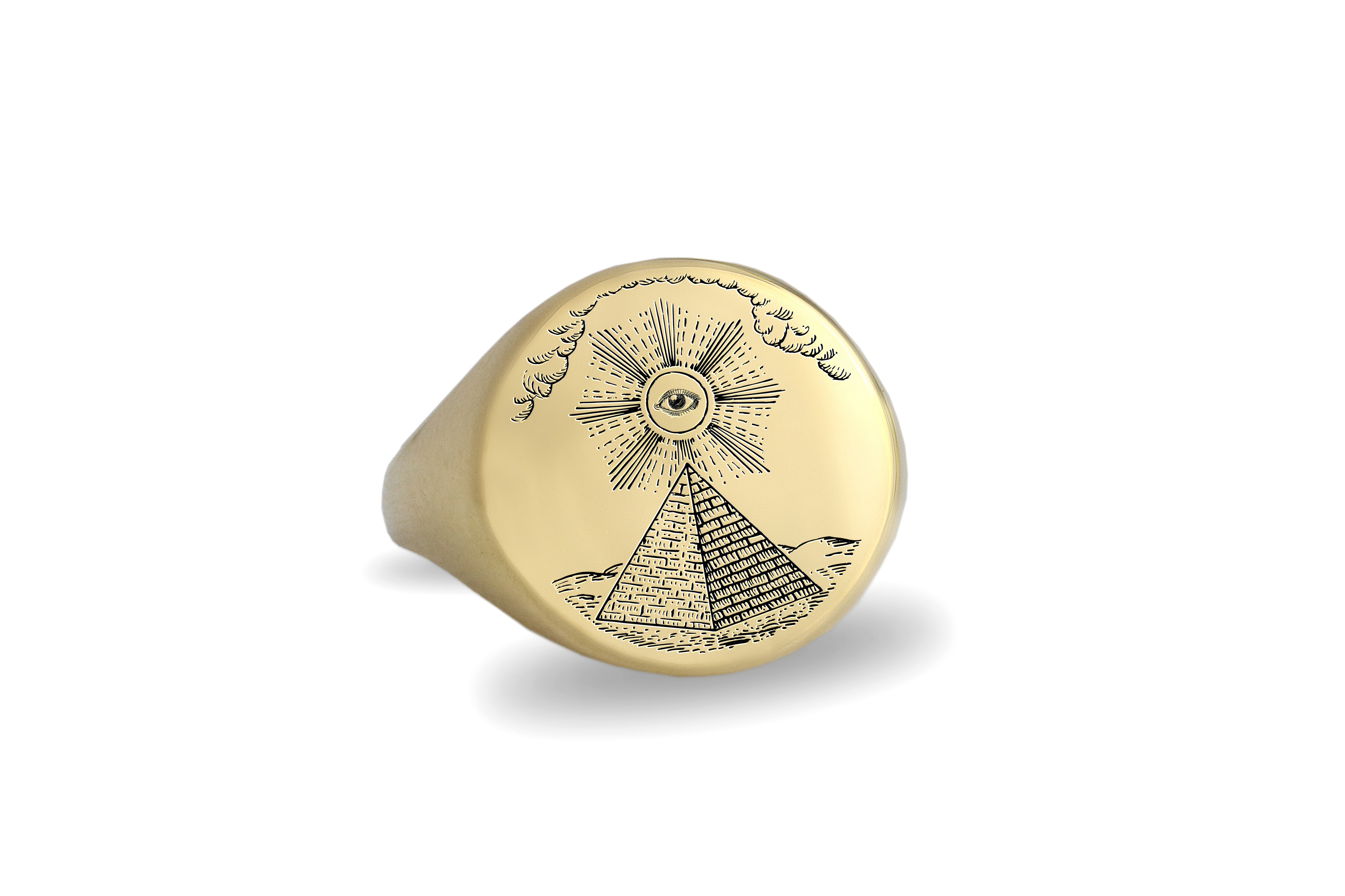 Freemasons Pyramid Signet Ring