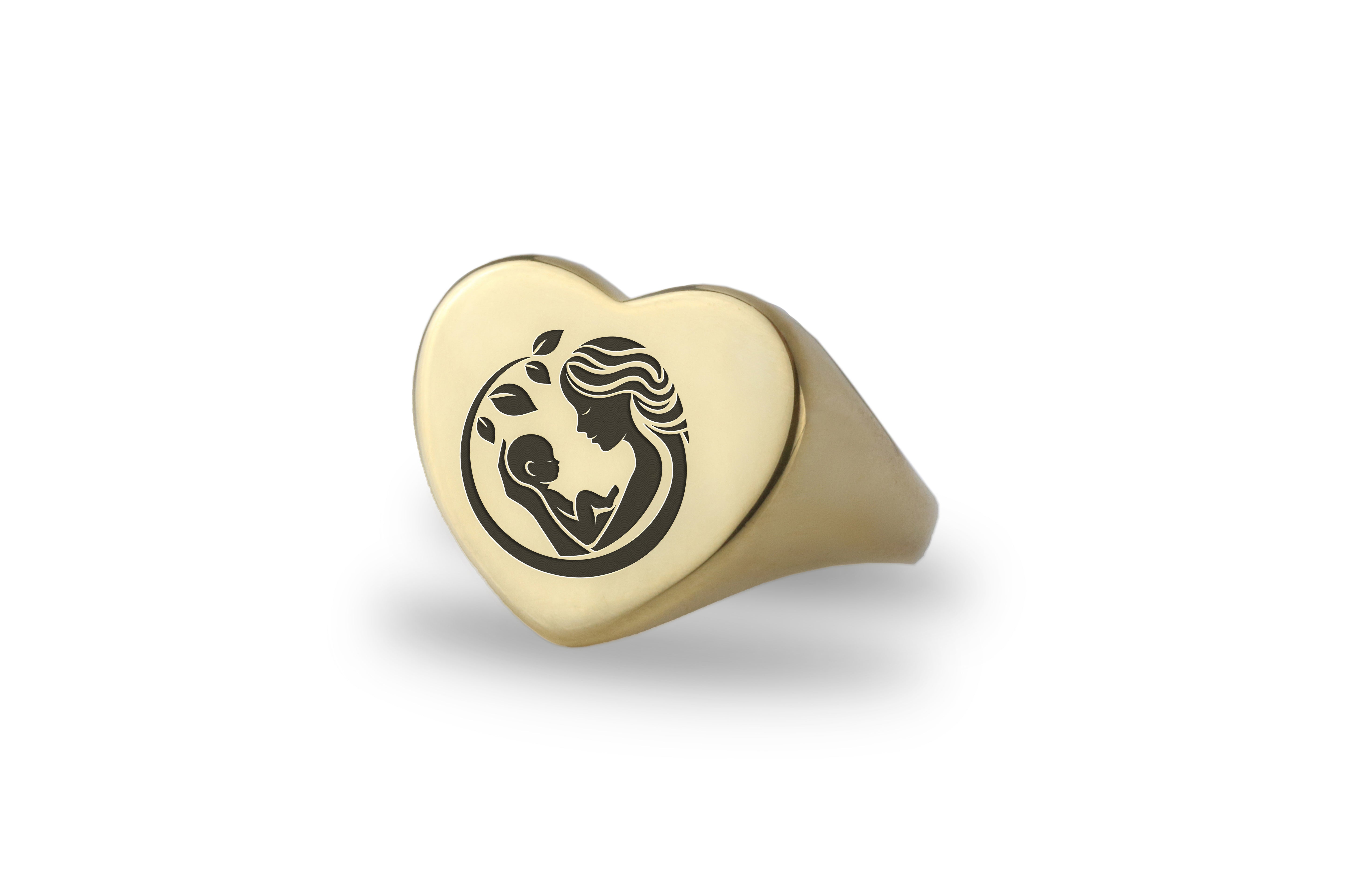14k Gold Newborn Signet Ring