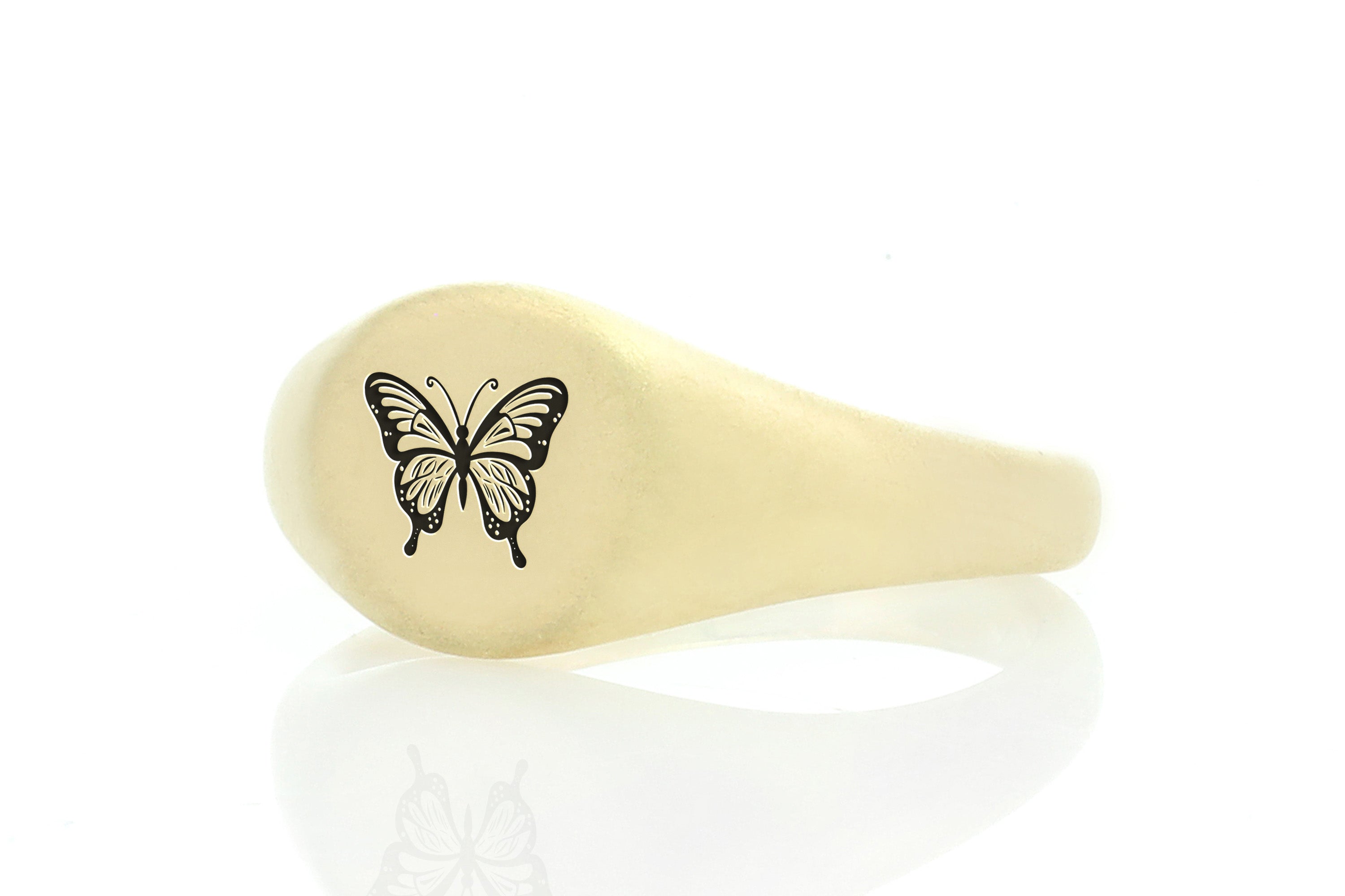14k Gold Butterfly Signet Ring