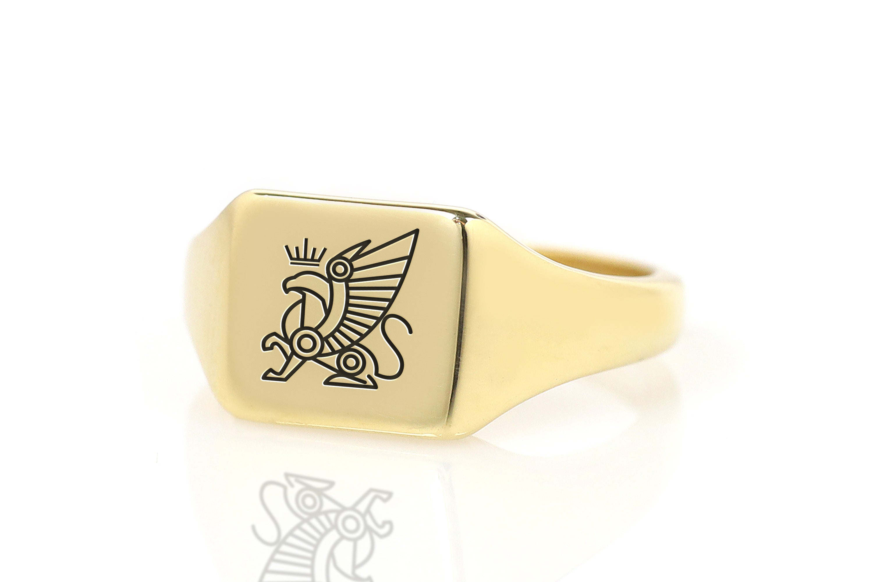 Gold Griffin Signet Ring