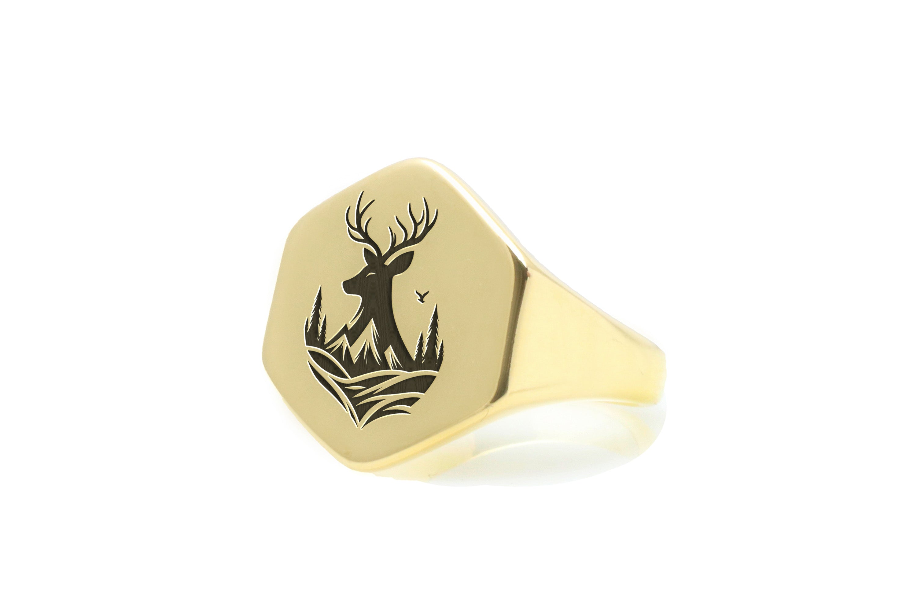Engraved Cervus Signet Ring