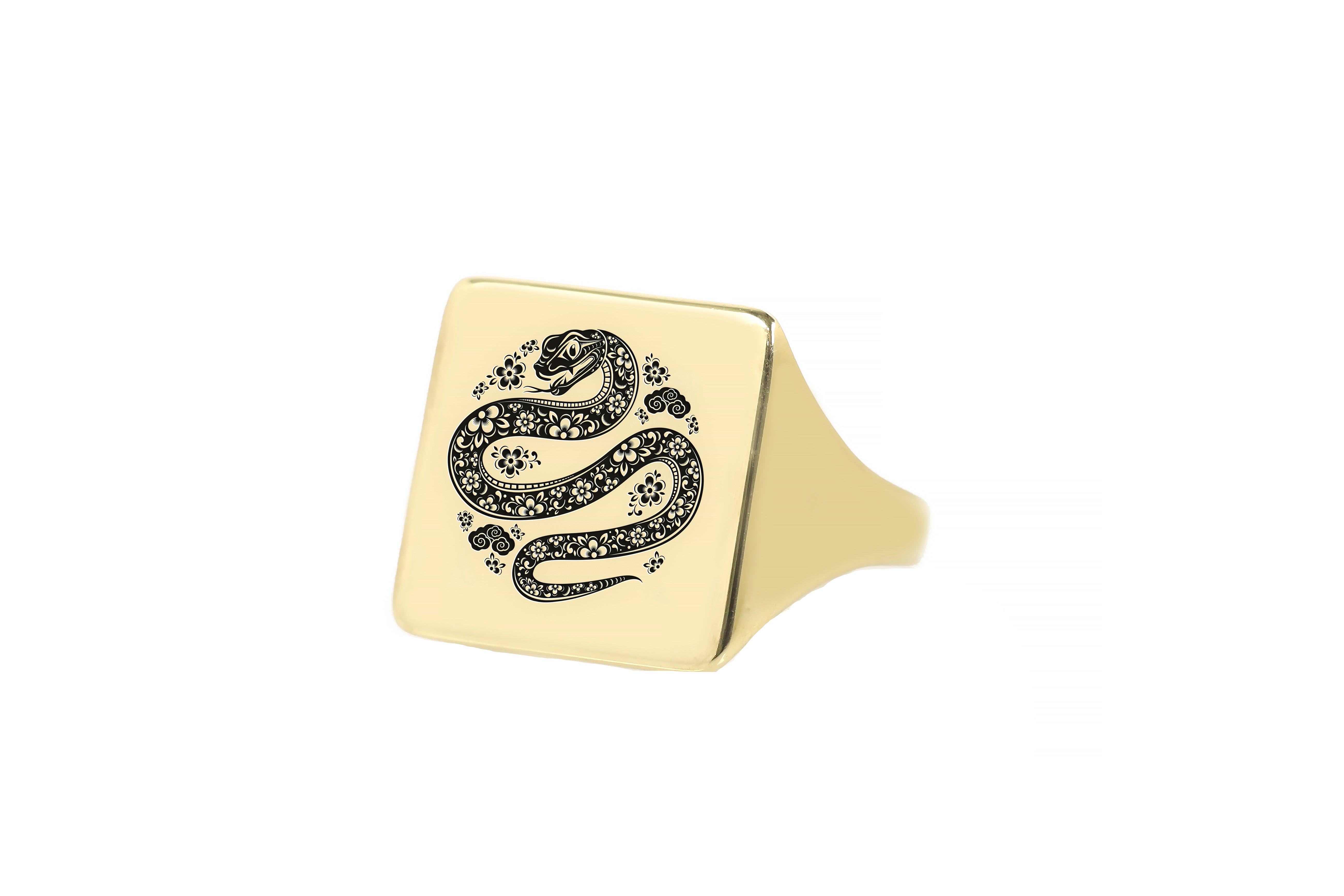 Custom Snake Signet Ring