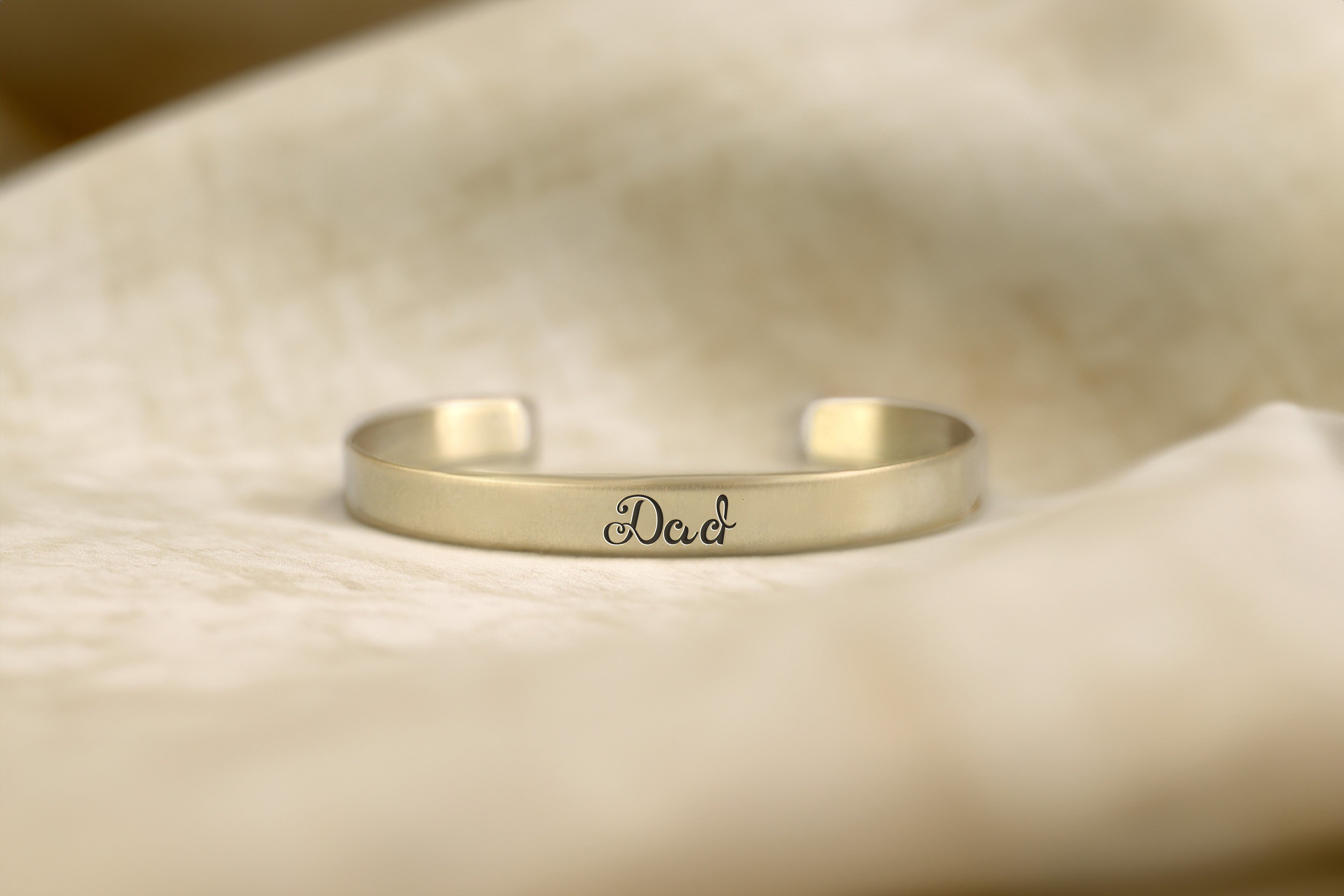 14k Gold Dad Engraving Bracelet