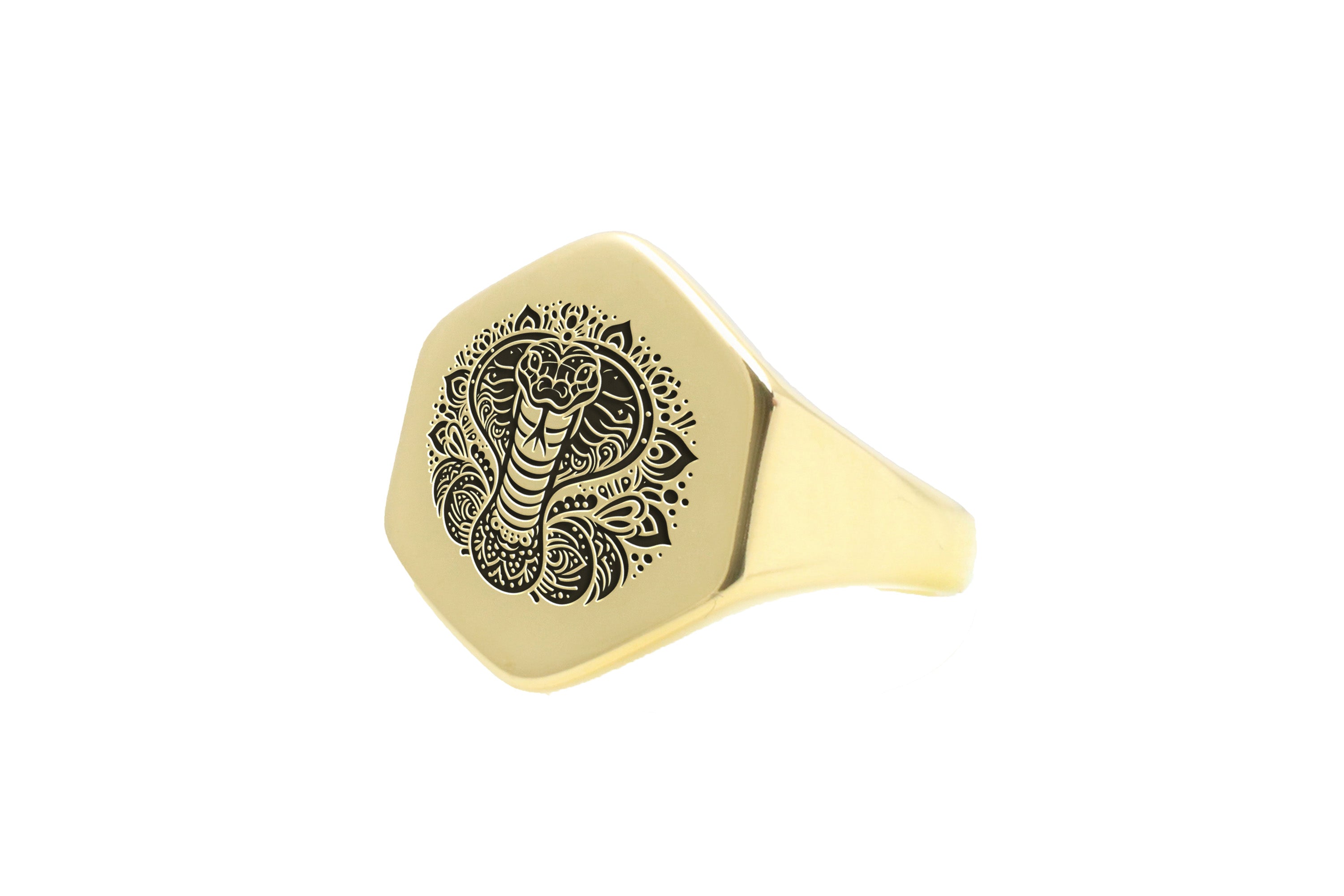 Mandala Cobra Signet Ring