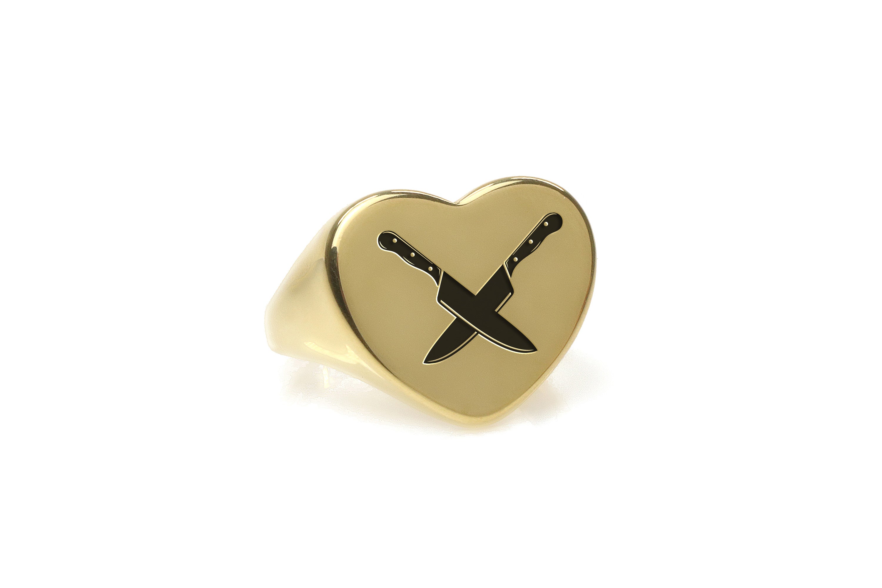 Chef Knife Gold Signet Ring