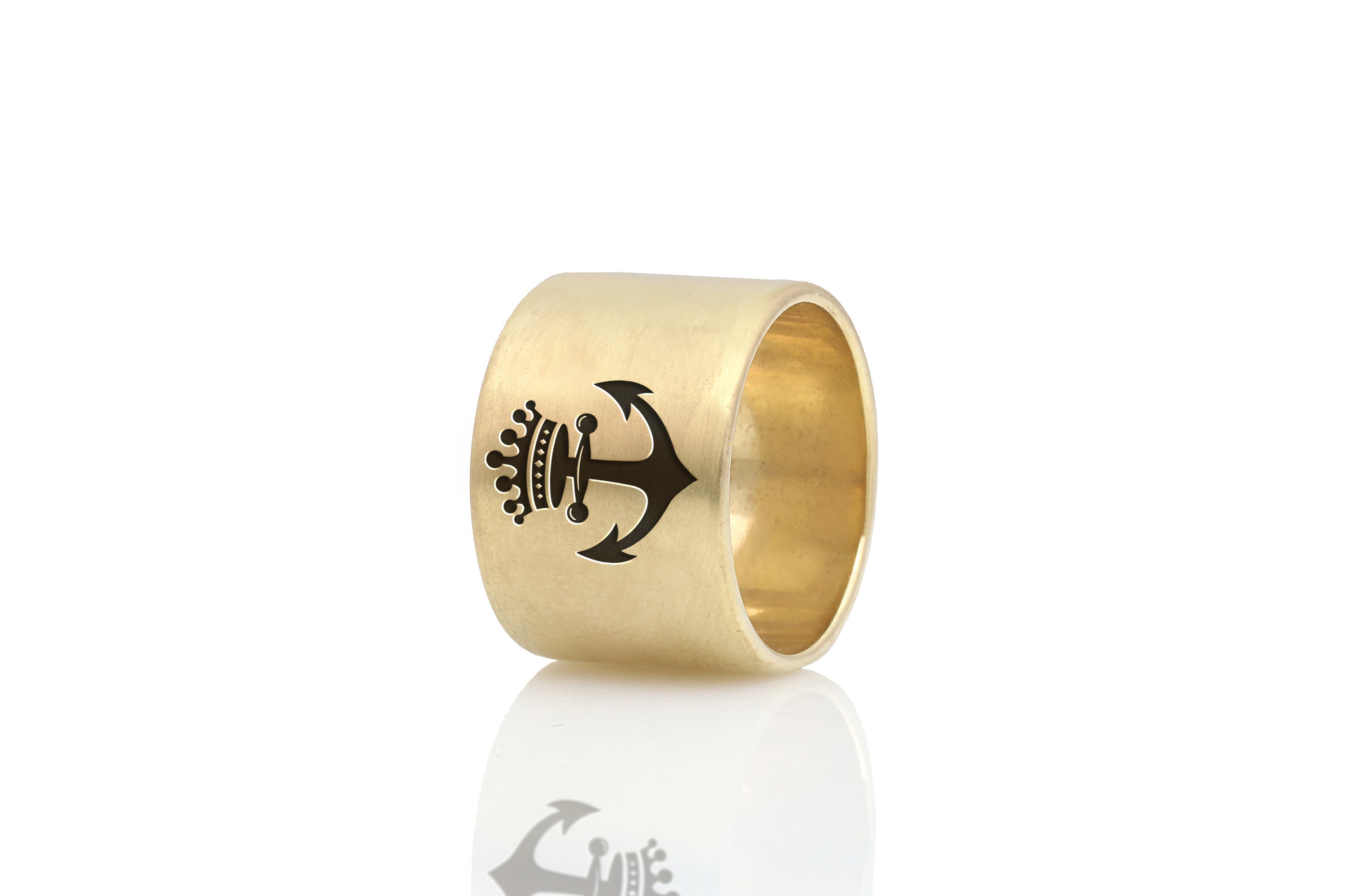 Anchor Wide Brushed Ring
