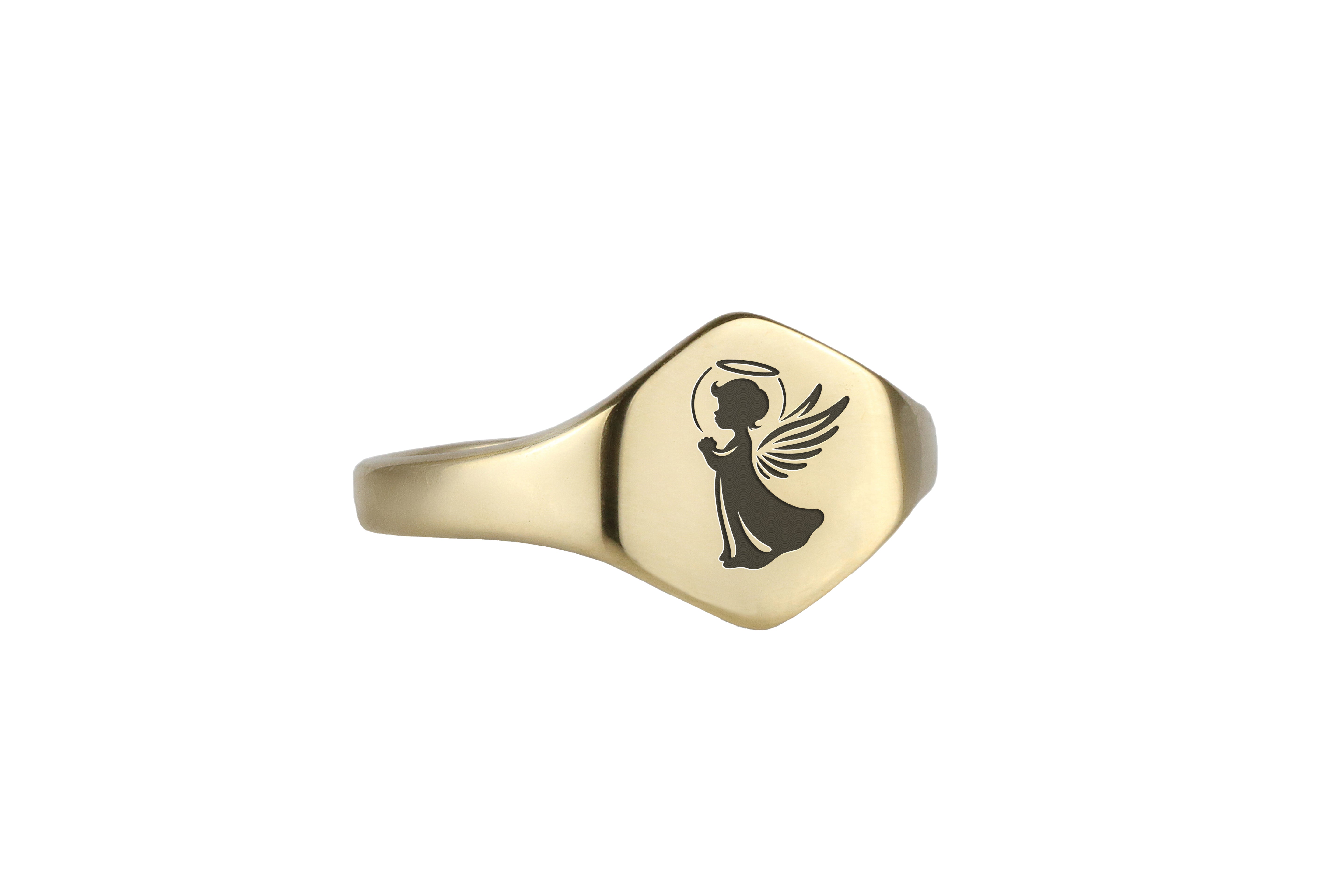 Engraved Cupid Signet Ring