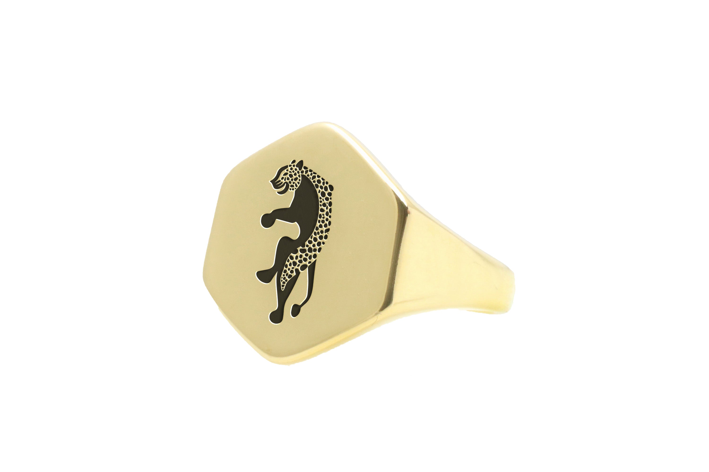 14k Gold Jaguar Signet Ring