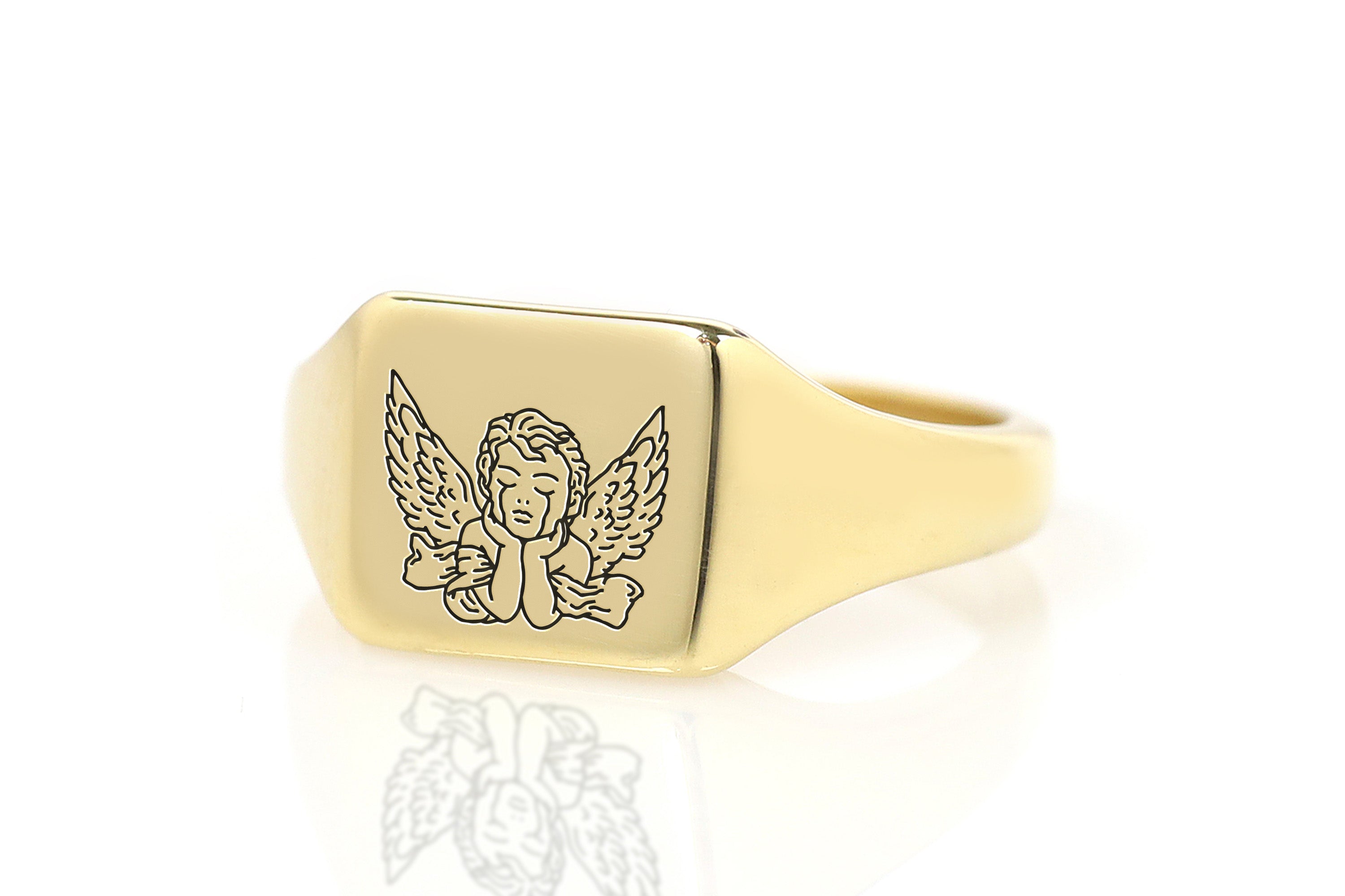 Engraved Cute Cupid Ring