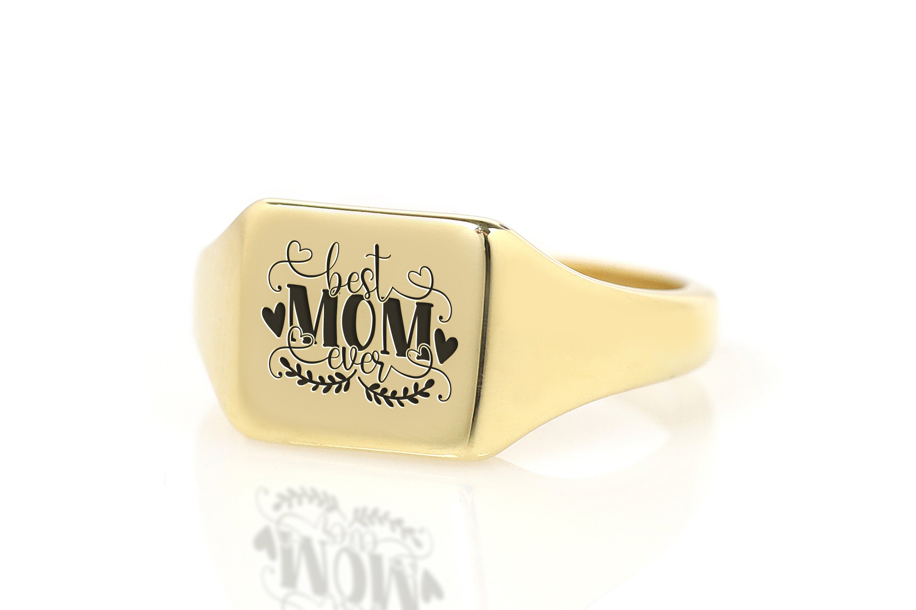 Best Mom Ever Gold Signet Ring