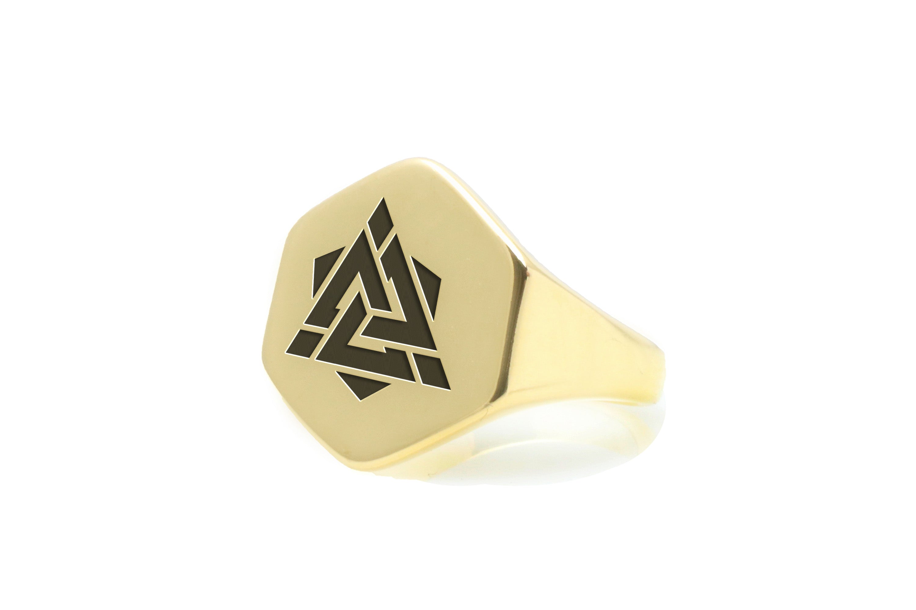 Valknut Symbol Gold Ring