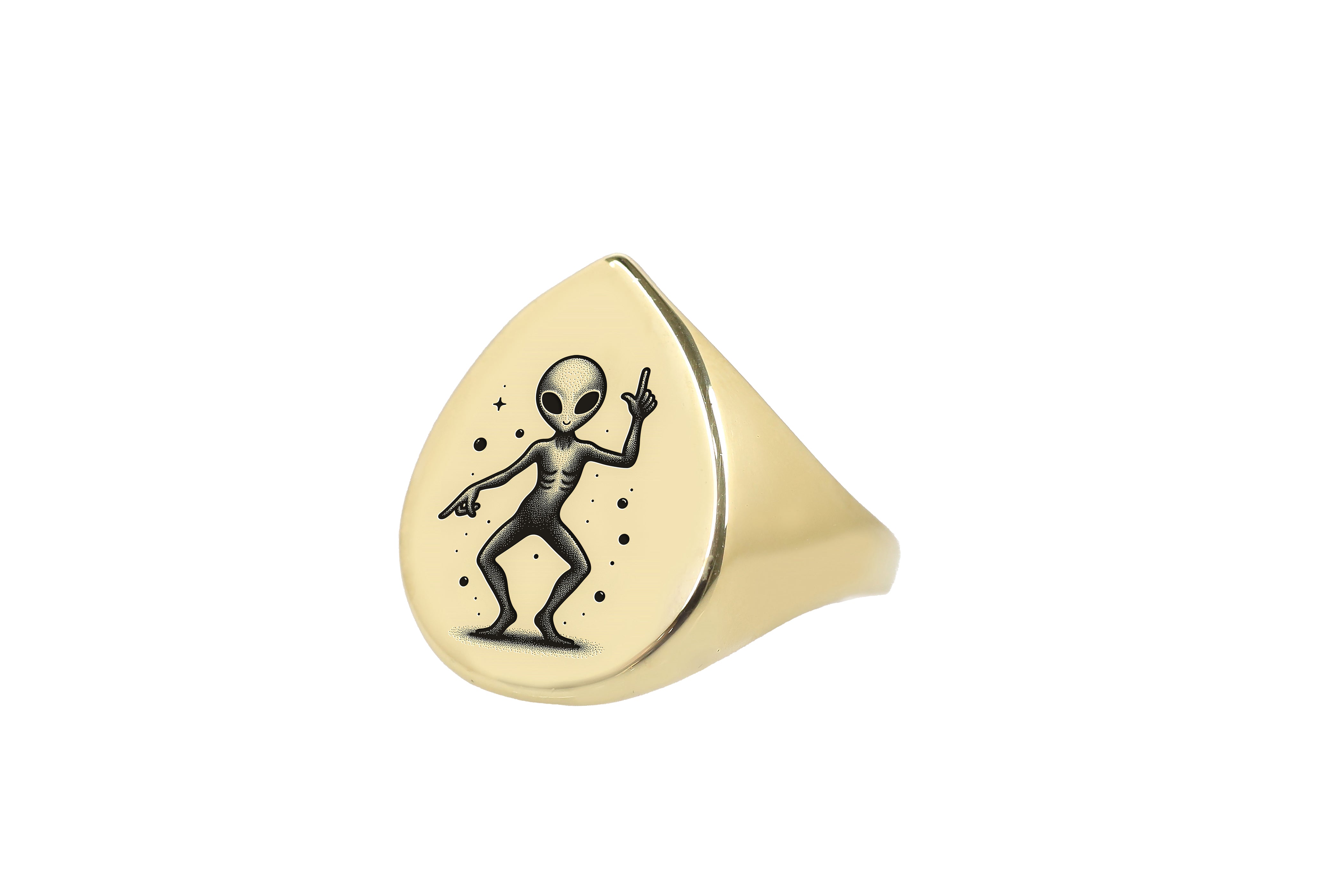 Engraved Alien Ring