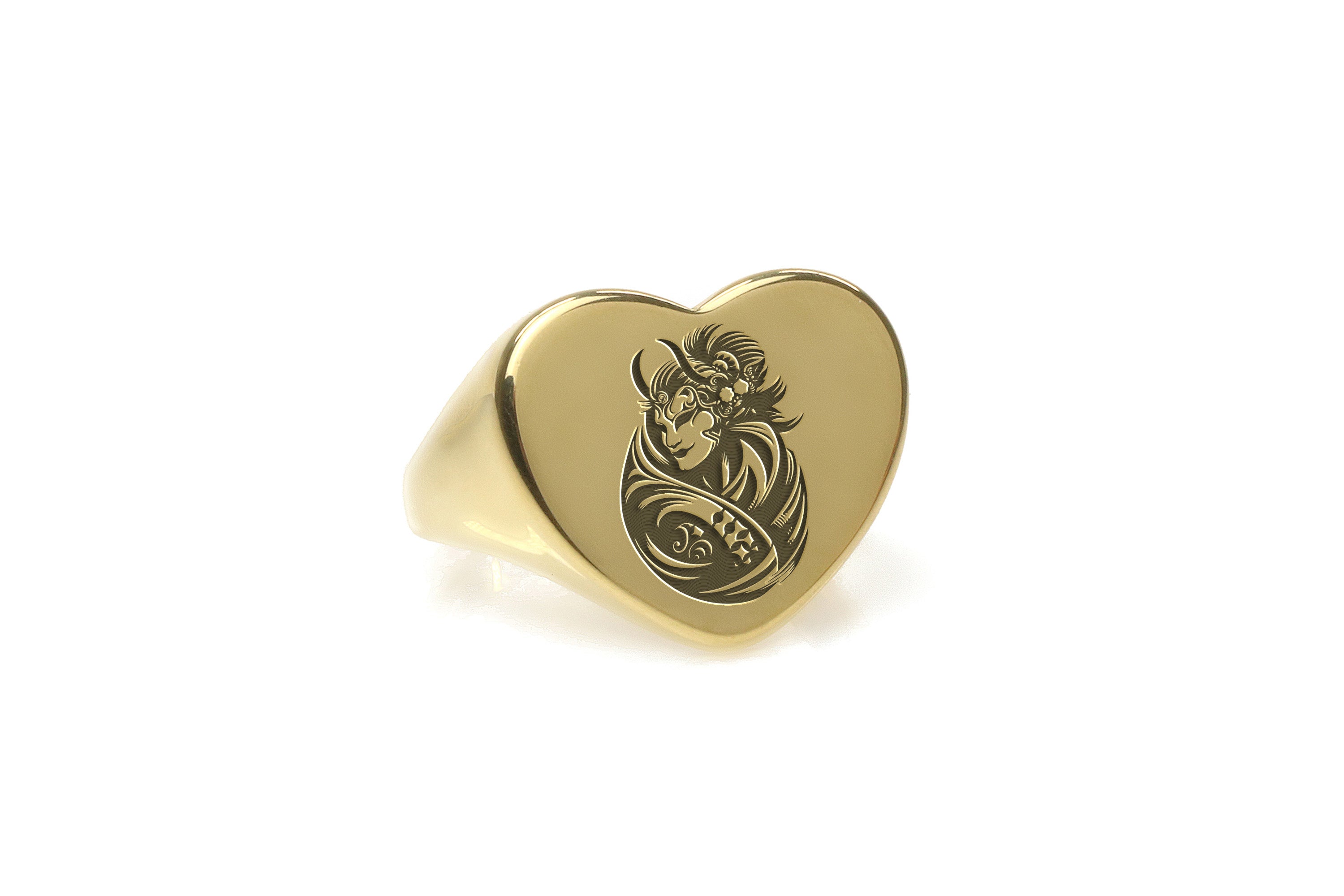 Engraved Japanese Kabuki Ring
