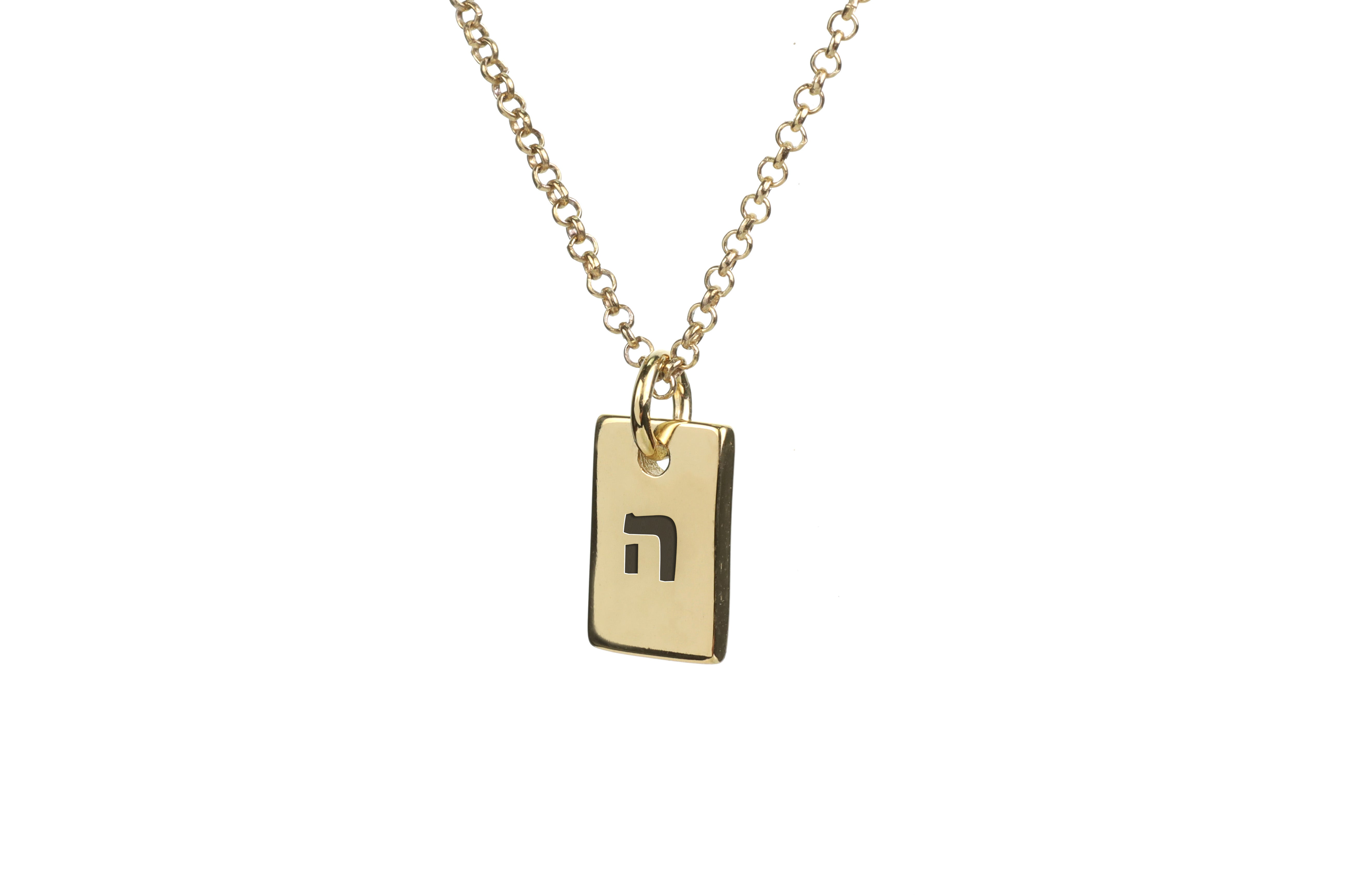 Hebrew Name Initial Gold Necklace