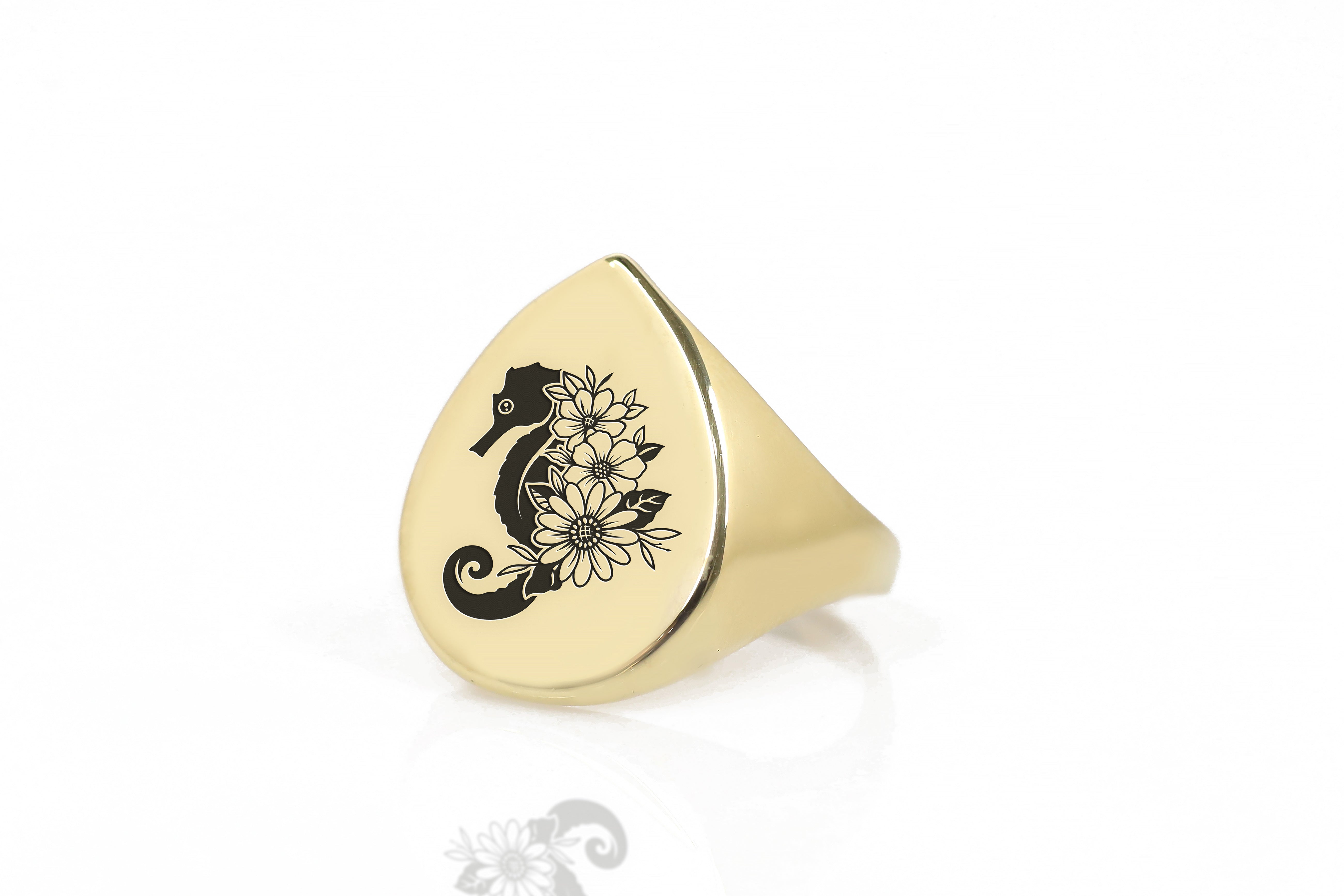 14k Gold Sea Horse Ring