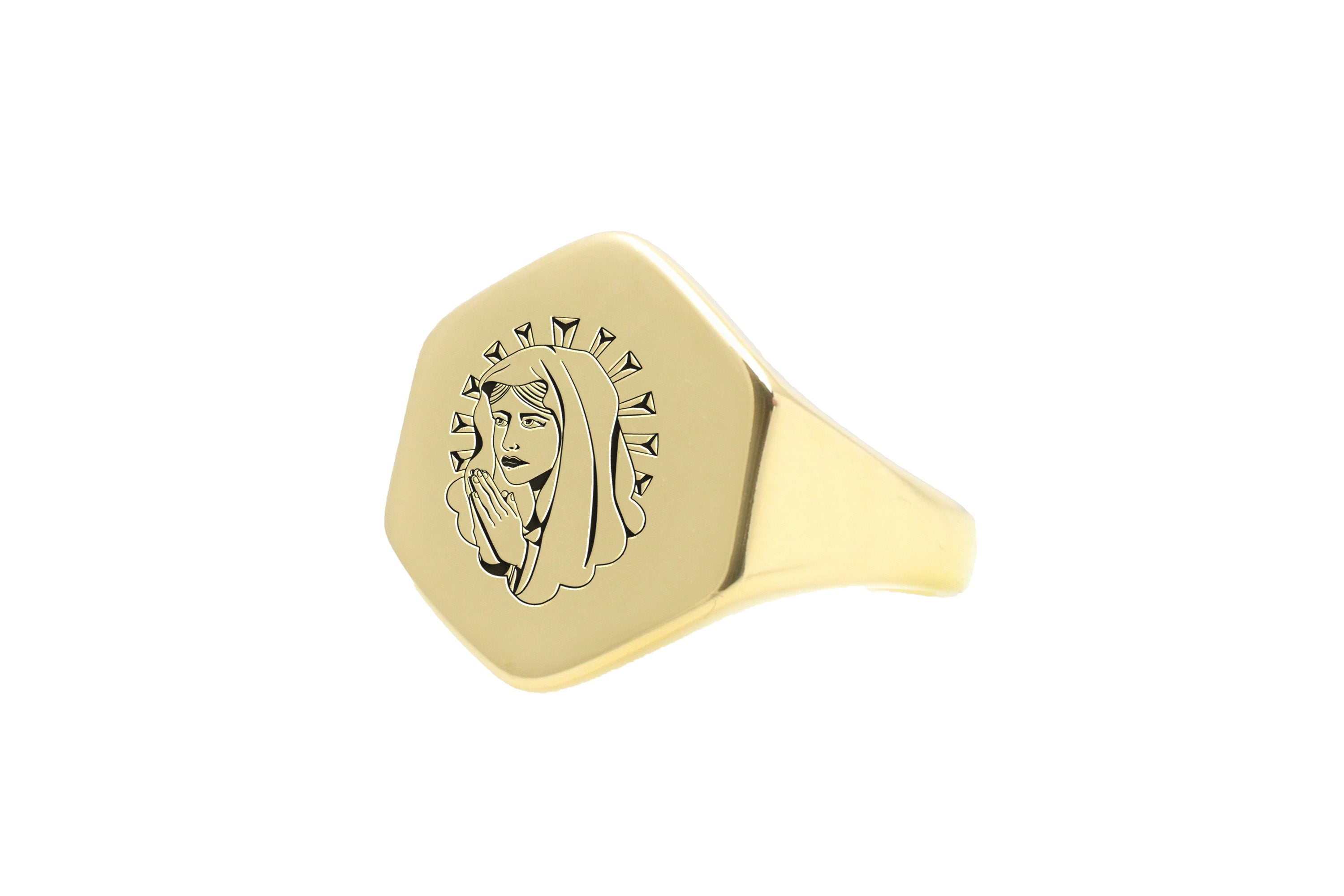 14k Gold Chicano Signet Ring