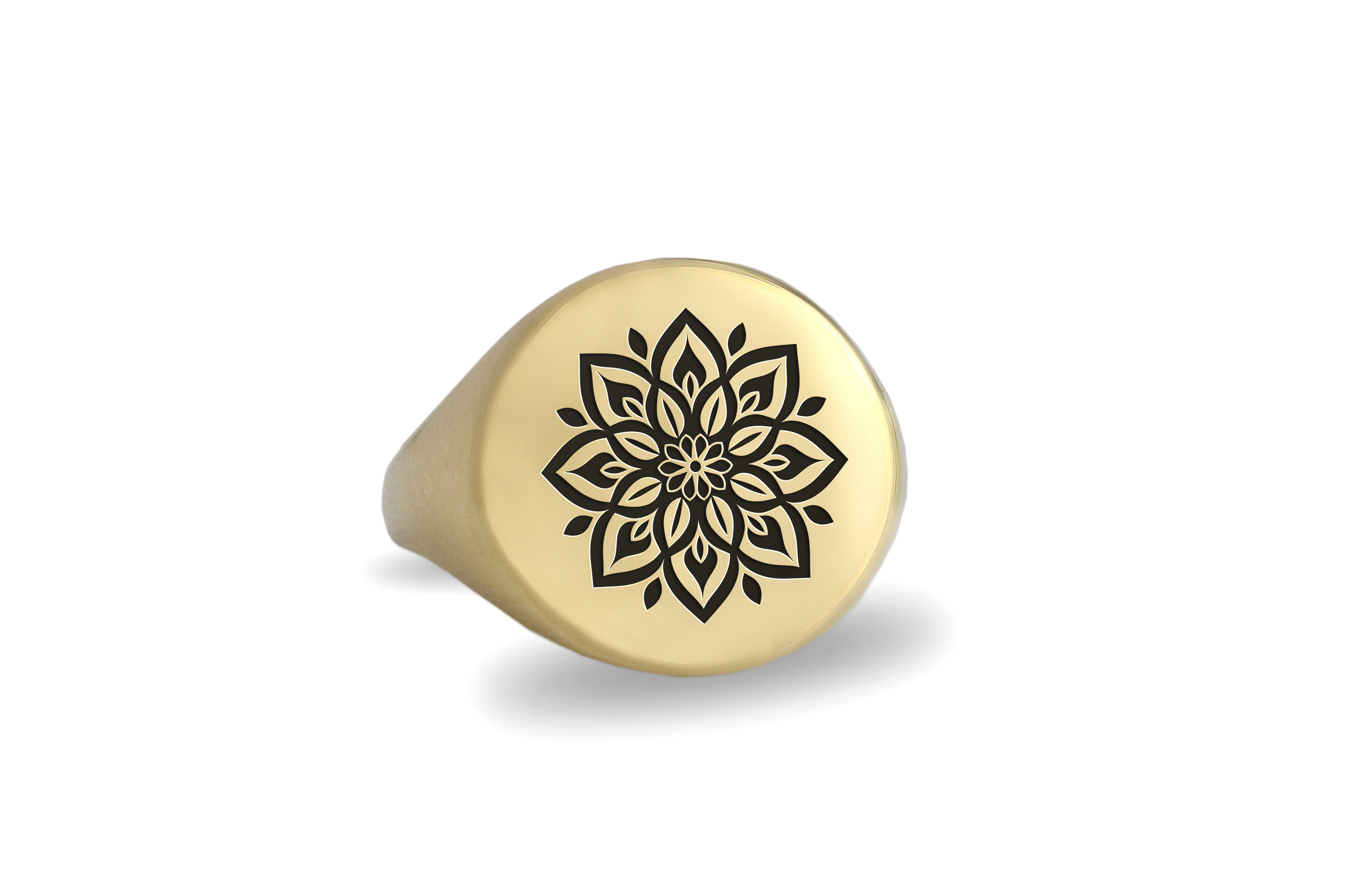 Engraved Mandala Signet Ring