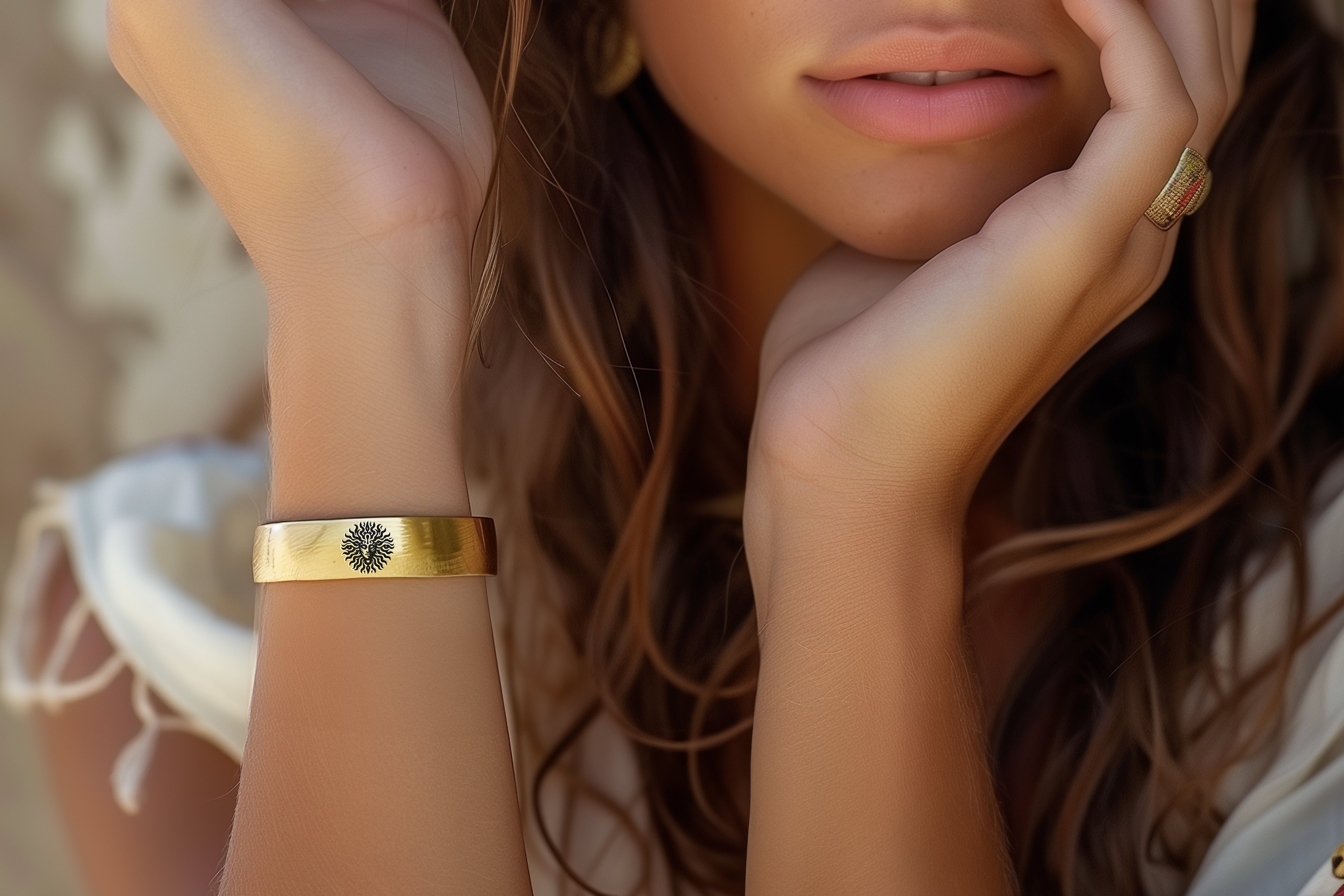 14k Gold Medusa Bracelet